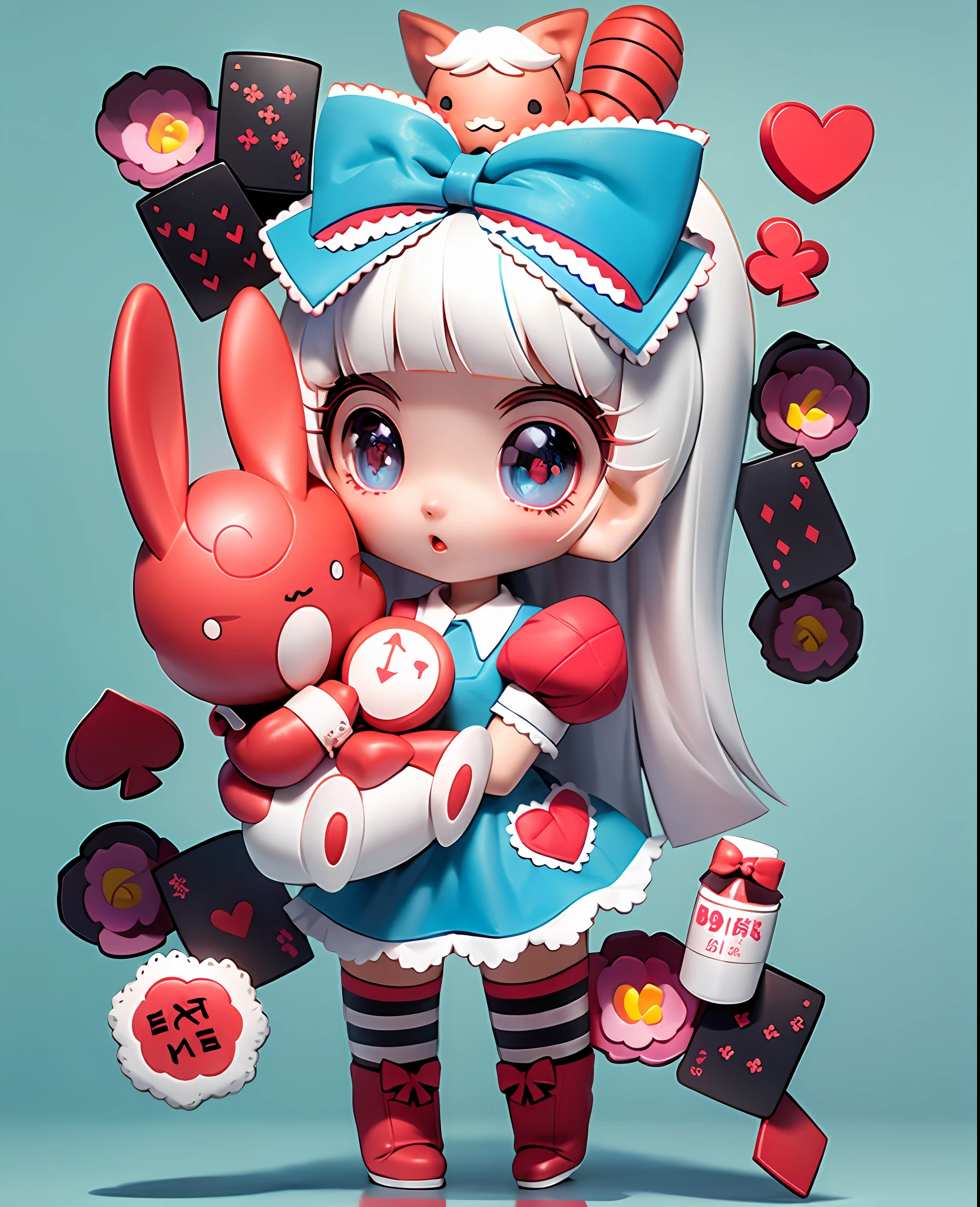 Masterpiece, Best Quality, Official Art, 8k Wallpaper, Very Detailed, Illustration, 1 Girl, White Hair, Beautiful Eyes, Super Cute Girl Full Body 3D Drawing, Good Looking Eyes, Big Eyes, Cute, Happy, C4D, Pop Matt Blind Box, Glow Bubble, Toy, Solid Color Background, Chibi, Fluorescent Translucence, Glow Body, Kawaii, Doll, Pop Mart Blind Box, Pixar, Intricate Details, 3D Rendering, Blender, OC Renderer, Fol Body reference sheet,dribble,high details,8k,studio lighting,,petite,child,chibi ,