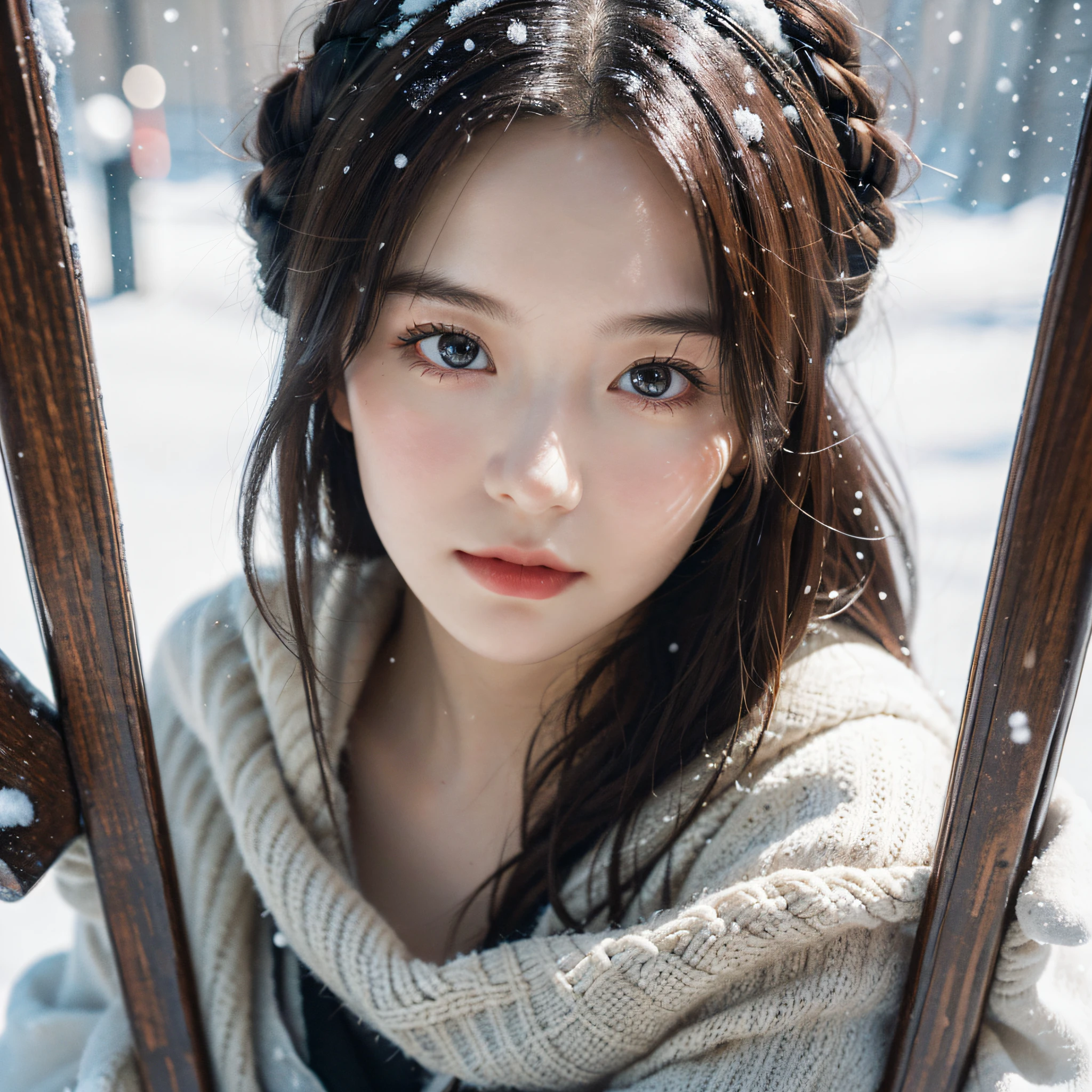 Best Quality, Masterpiece, Ultra High Resolution, (Realistic: 1.4), Original Photo, Head Photo, Snow White Skin, Simple Background, Detail, Selfie, 1 Girl, Looking at the Viewer,