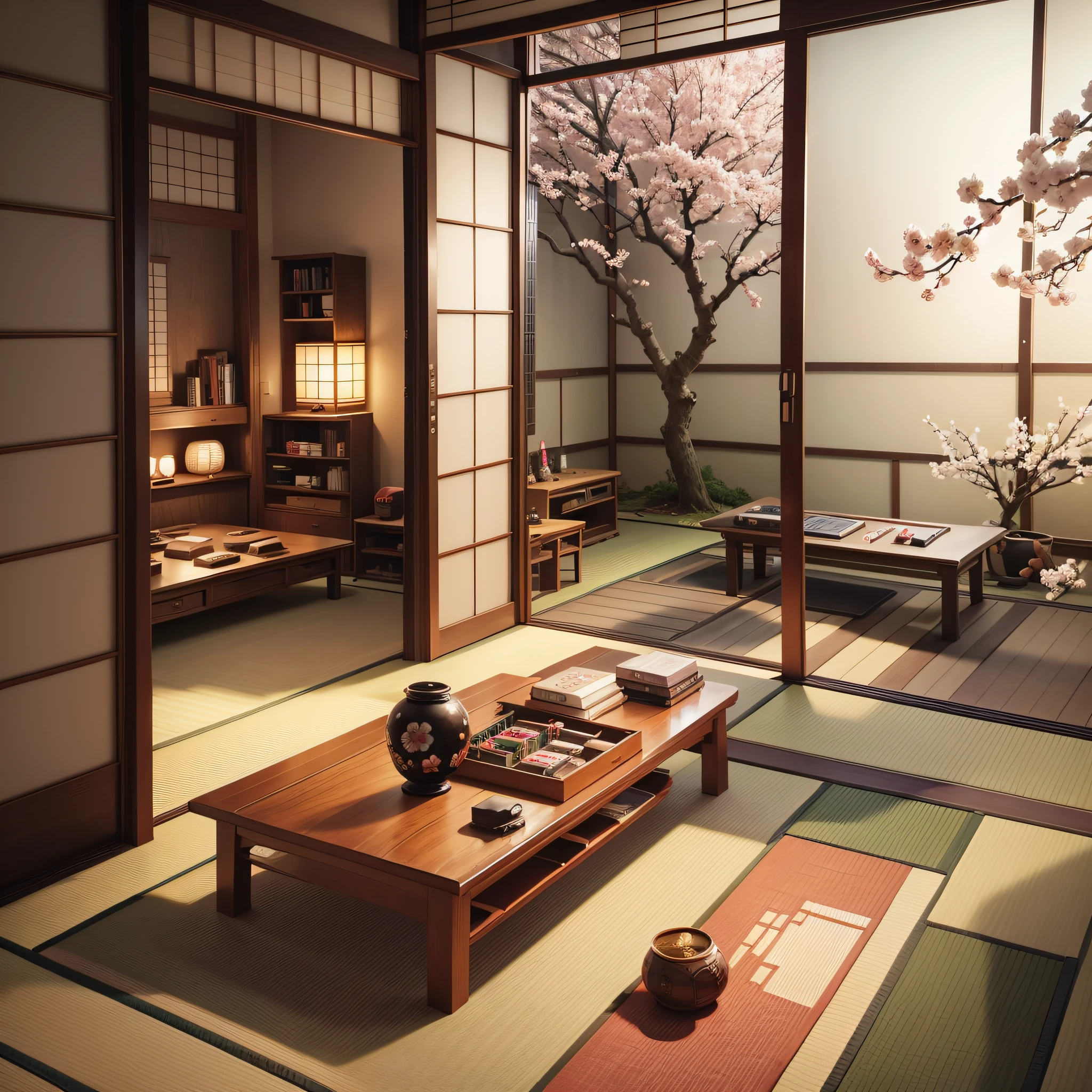 Japanese Room,Books,Sakura Vase,Computer,Gamer Room --auto --s2