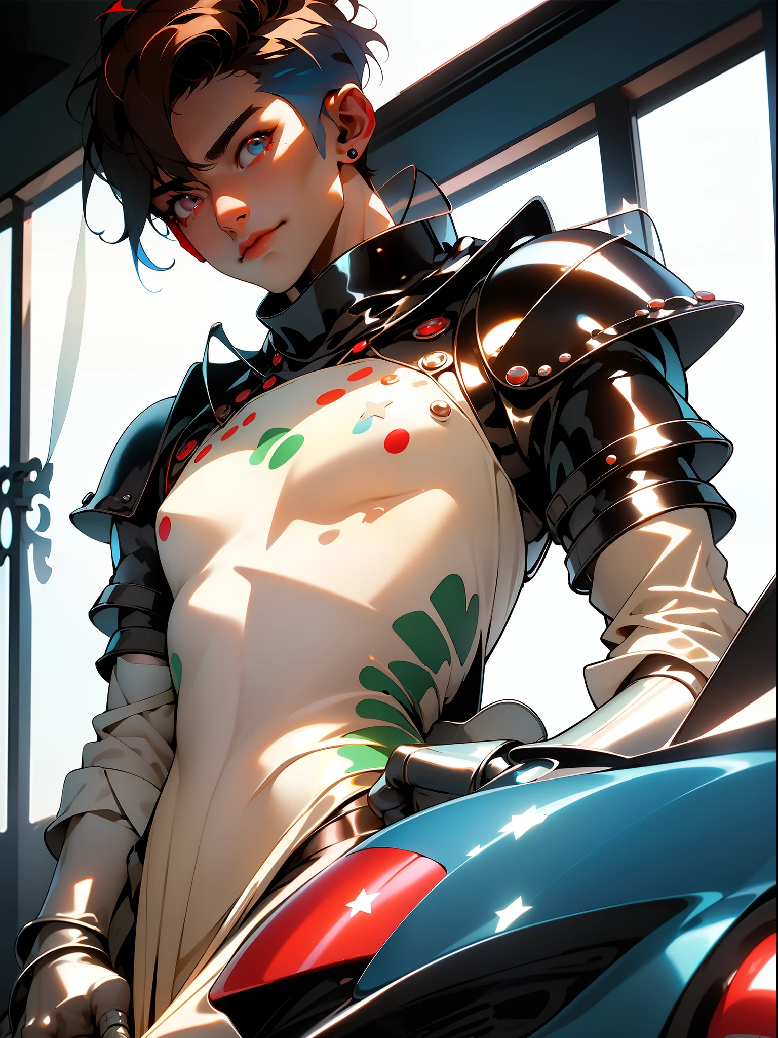 ((Best quality)), ((masterpiece)), (detailed: 1.4), (Absurd), light-skinned ta with micro bikini, Genesis evangelion neon style clothing, ((((red and white bands and blue arms with white stars))), 2 piece clothing, colored hair, tattoo on arms, cybernetic hand, pastel, centered, scale to fit dimensions, HDR (High Dynamic Range),Ray Tracing,NVIDIA RTX,Super-Resolution,Unreal 5, Subsurface Dispersion, PBR Texture, Post-processing, Anisotropic Filtering, Depth of Field, Maximum Clarity and Sharpness, Multilayer Textures, Albedo and Specular Maps, Surface Shading, Accurate Simulation of Light-Material Interaction, Perfect Proportions, Octane Render, Two-Tone Lighting, Wide Aperture, Low ISO, White Balance, Rule of Thirds, 8K RAW, Crysisnanosuit