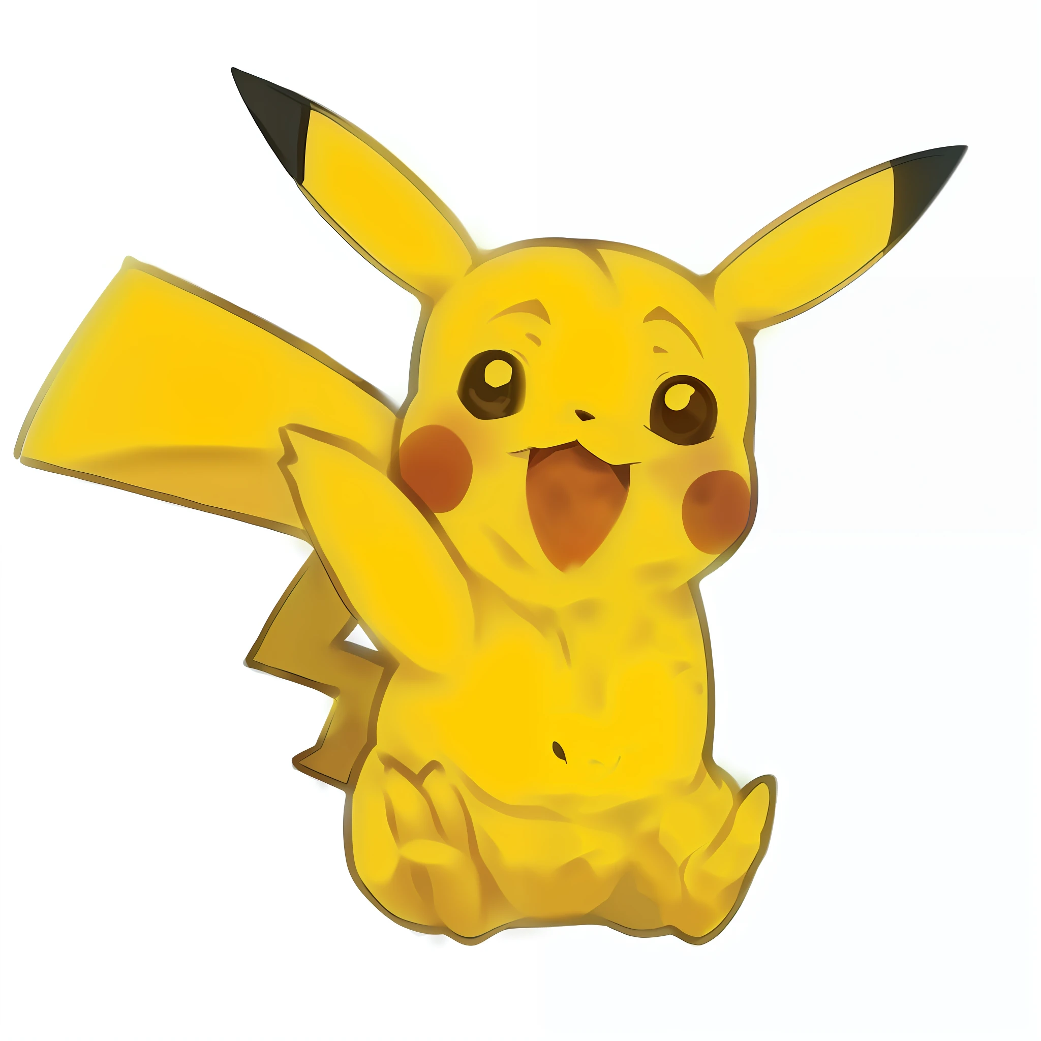 a cartoon pikachu sitting on the ground with its hands up, pikachu, concept art of pikachu, surprised pikachu, pikachu on acid, similar to pokemon, illustration pokemon, mika pikazo, real life pikachu, pikachu as jesus, pikachu as a human, style of cute pokemon, megaman as pikachu, pokemon, pokémon, sonichu, a pikachu in a forest sleeping on the grass