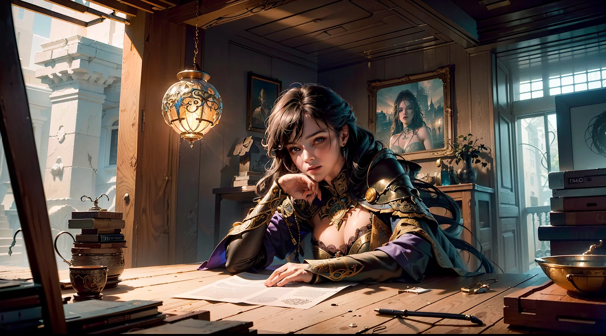 ((best quality)), ((masterpiece:1.2)), (extremely detailed:1.1), (8k, high quality, cinematic, hyper realistic, illustration), (autodesk maya, octane render, unreal engine, game character, ray tracing, hdr), (35mm focal length, f/2 aperture, dynamic perspective, depth of field),(1girl, dynamic angle), the most beautiful form of chaos, a brutalist designed, vivid colours, (zentangle, mandala, tangle, entangle), (fractal art), silk web, 3d, realistic, CG, 3D model, beautiful, elegant, confident, (hdri, bloom, rim lighting, soft lighting, low key), delicate\(armor\) wizard robe