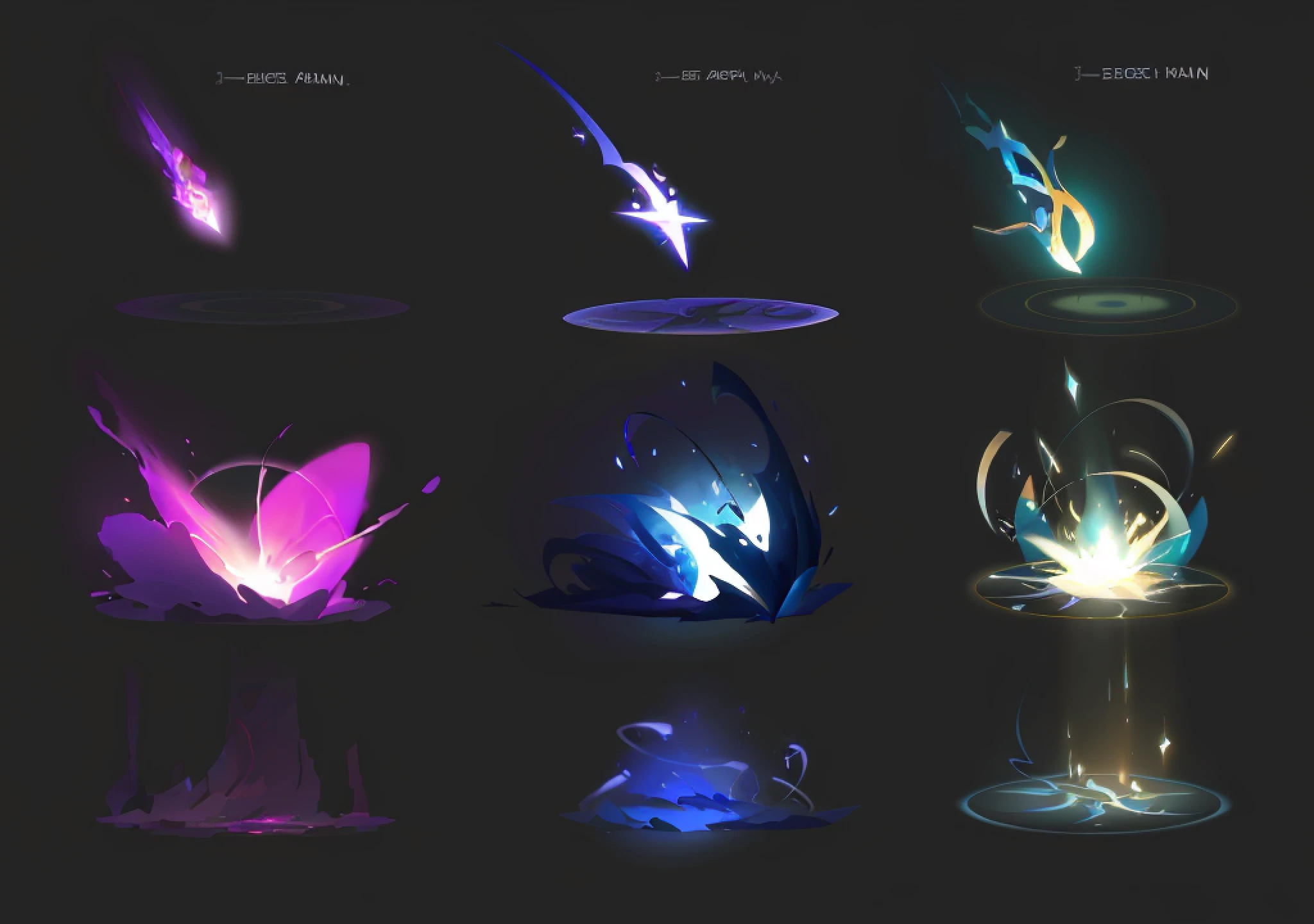 a close up of a bunch of different items with different designs, concept art magical highlight, arcane concept art, arcane art style, riot games concept art, league of legends concept art, league of legends arcane, spirit fantasy concept art, onmyoji detailed art, g liulian art style, league of legends style art, weapon concept art