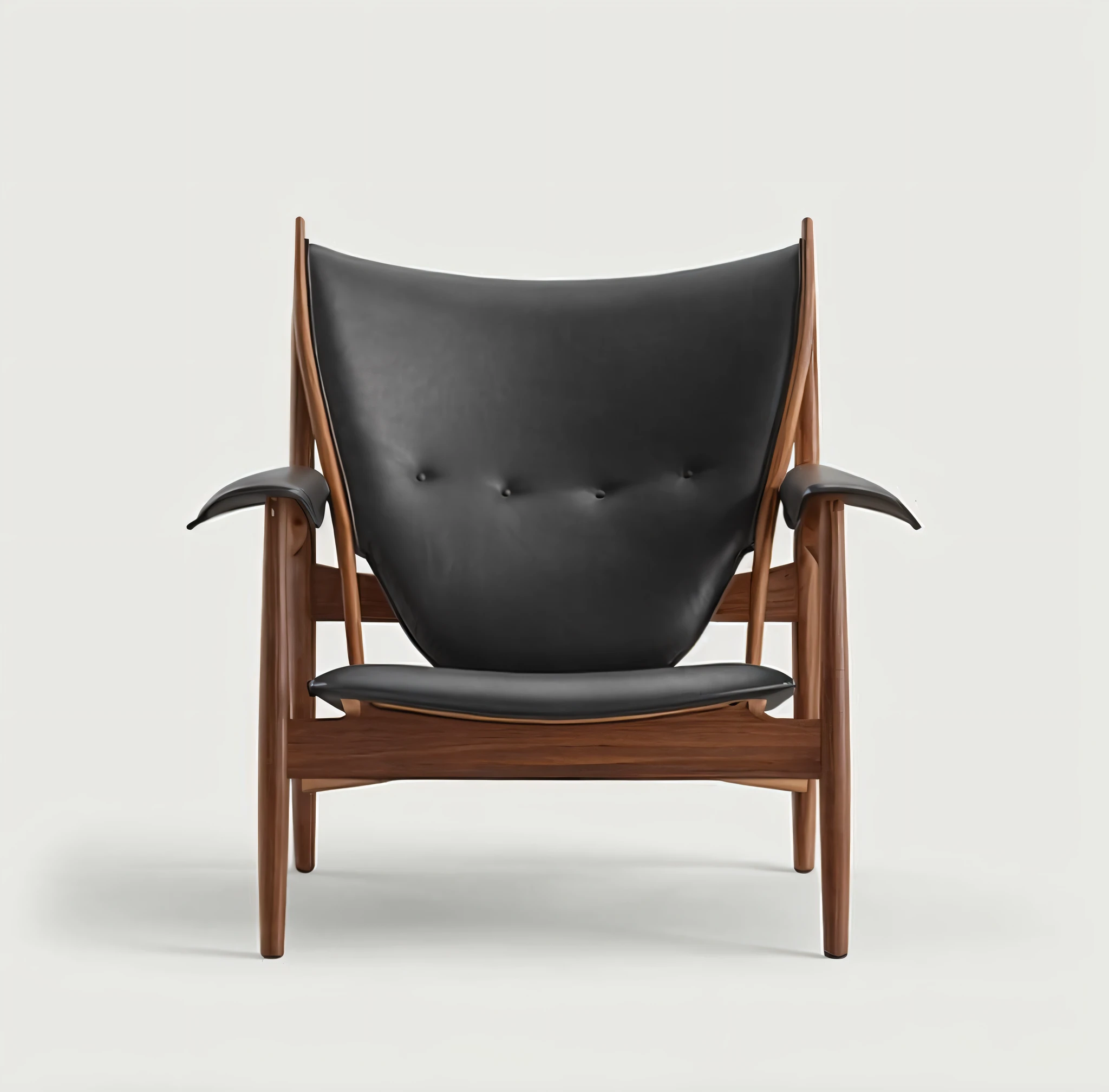 a close up of a black leather chair with a wooden frame, black armchair, furniture photography, seated in royal ease, black chair, mid-century modern furniture, 6 0 s chair, armchair, armchairs, chair, inspired by Louis Pohl, portrait shot, seated, bjørn, 4k/8k, 4 k / 8 k