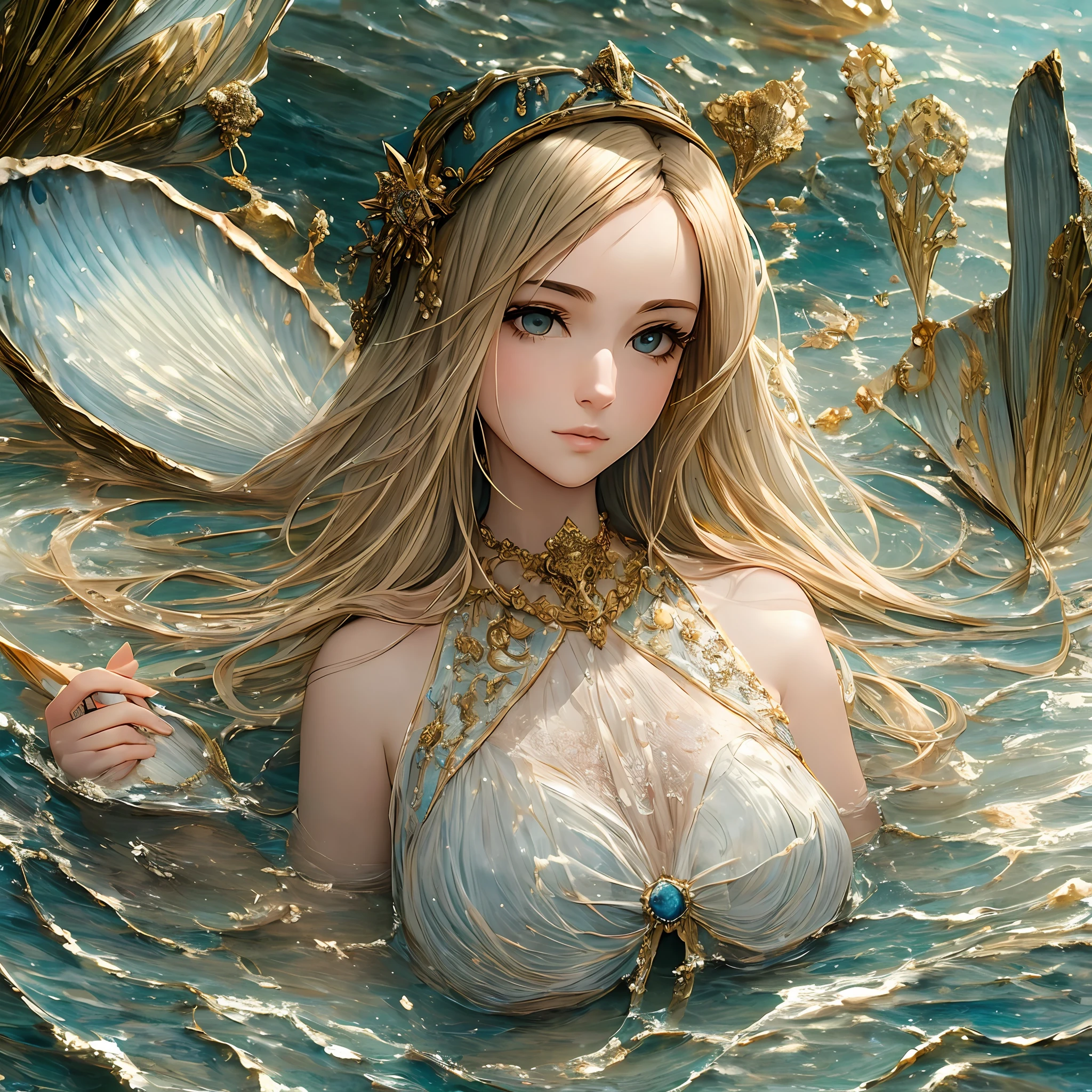 ((Masterpiece)), (Best Quality), (Detail), (1girl), Sea, Oyster, Rough --auto --s2