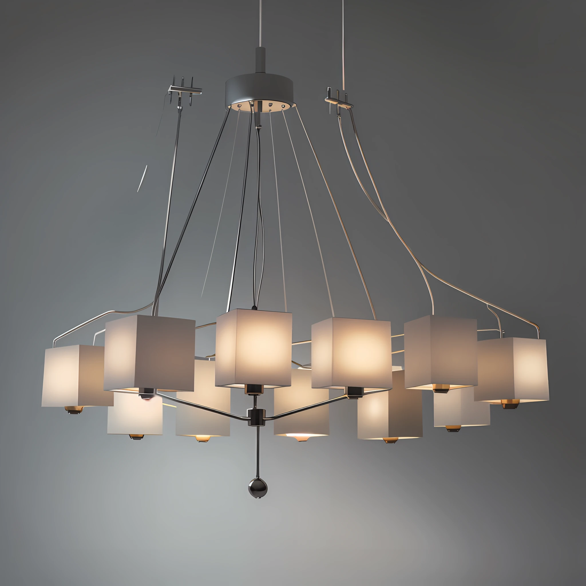 The design idea of this modular lampshade simple acrylic small chandelier lamp is based on simplicity and flexibility. :: The lampshade is made of acrylic material, which has high transparency and can evenly emit soft light. The design focuses on modularity, and each acrylic shade is an independent unit that can be combined and adjusted as needed to form the shape and arrangement of the phases. This modular design allows the chandelier lamp to adapt to different spaces and decoration styles to meet individual needs. --auto --s2