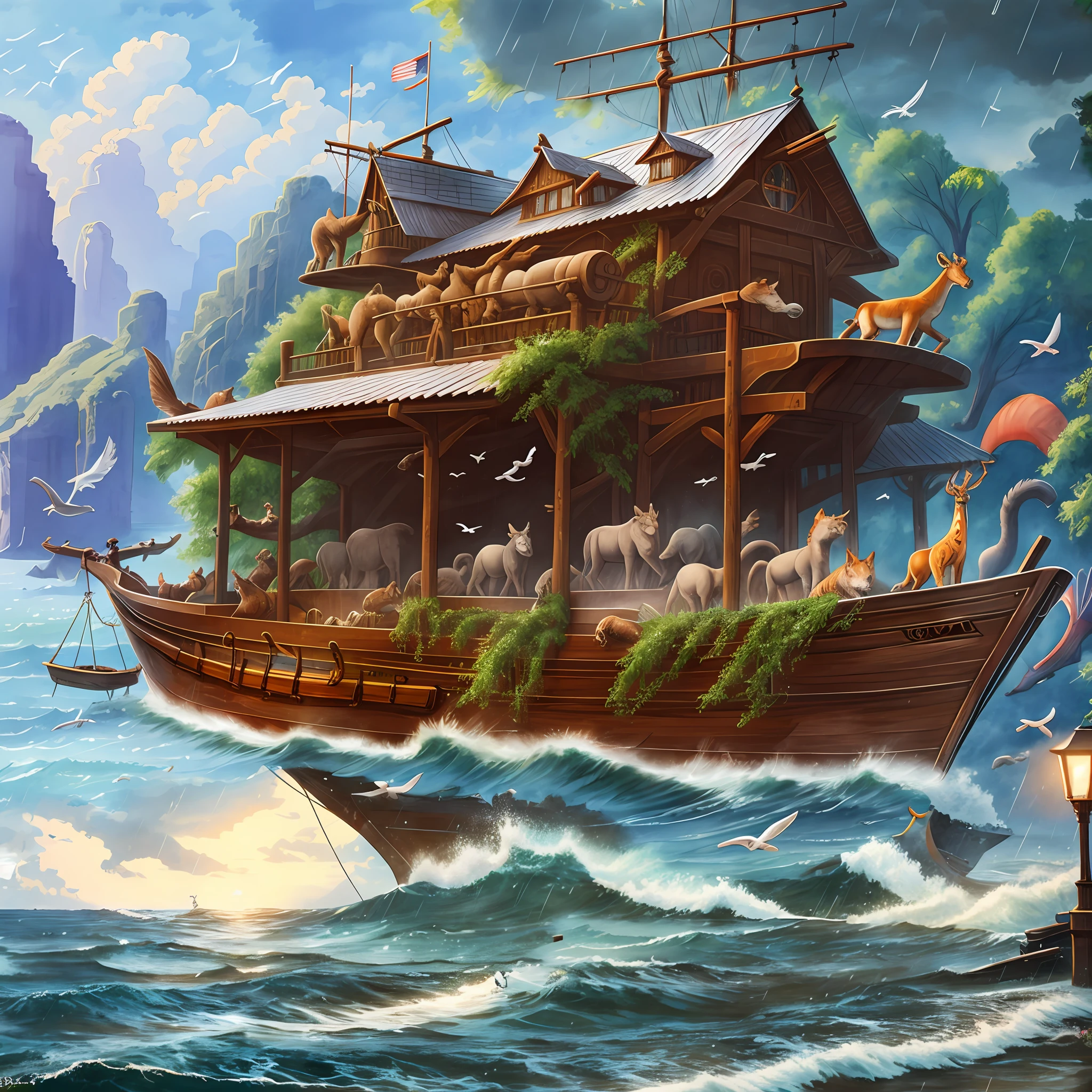 sea and heavy rain