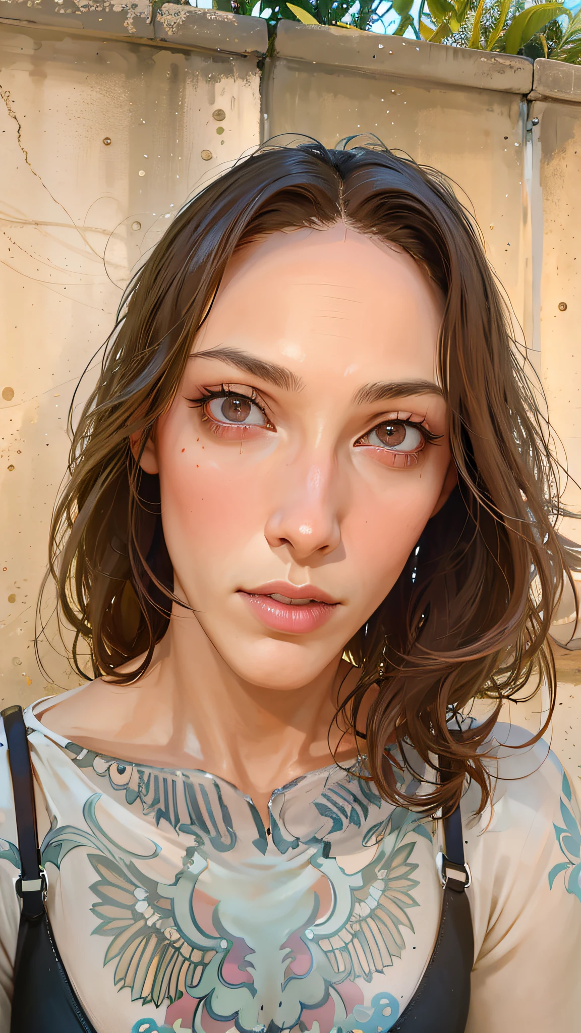 A highly detailed portrait of a 1girl solo girl standing on a street corner, during a thunderstorm with lightning and an overcast sky, neon and cyberpunk background, she is wearing punk clothes with silver chains and silver thorns, she has a butterfly-wing hairpin in her wild hair, she has headphones and a tie, petite, detailed bright red eyes with distinct pupils, sinister aura Halo, smile, punk, cyberpunk, backlighting, masterpiece, best quality, intricate details, absurdities