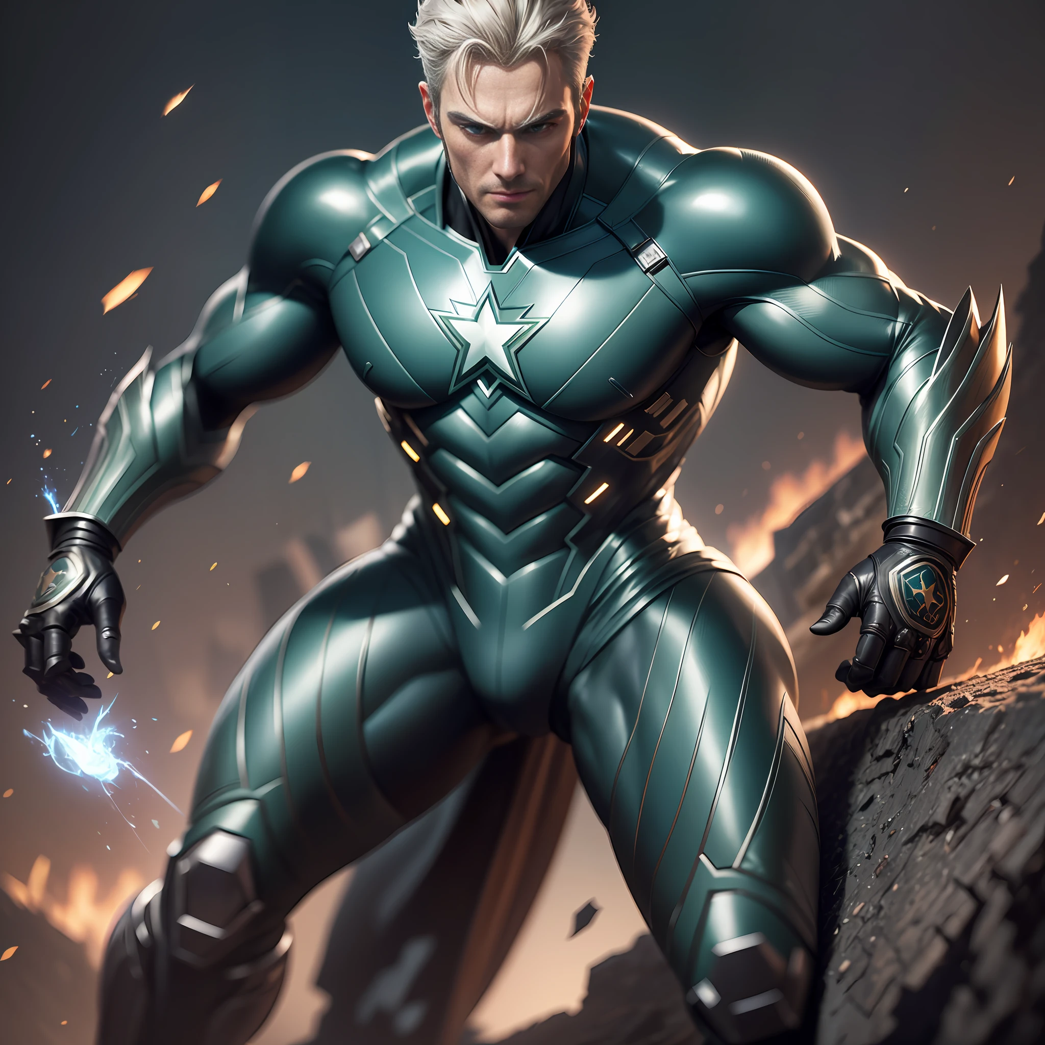 Although very handsome, the whole body of a man is realistic,  Super Hero Heineken Men's Action  Amazing Movie Highly Detailed Artwork Detailed Faces Detailed Suit Cgi 8k Resolution --auto --s2