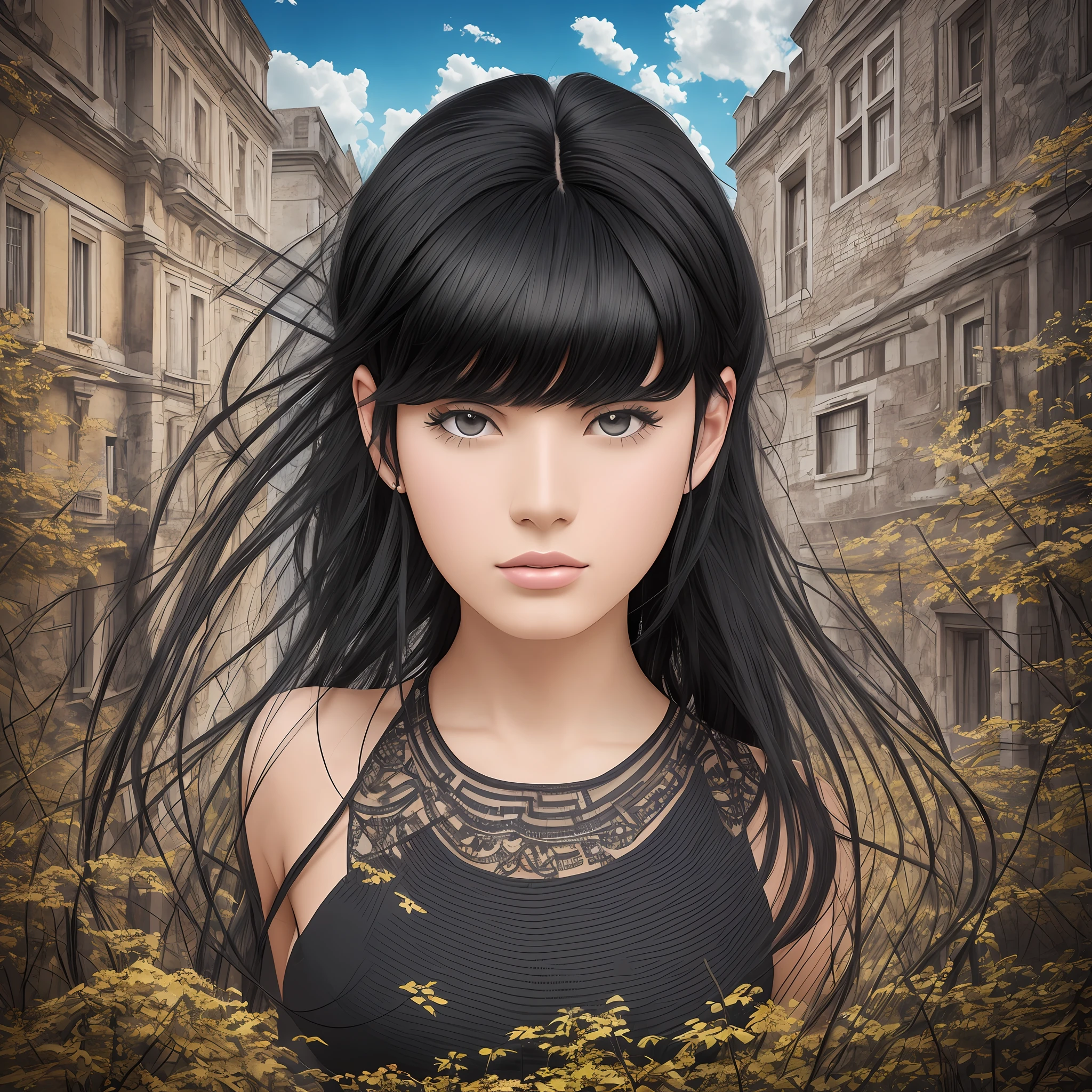 black hair, Surrealism, 8k, super detail --auto --s2