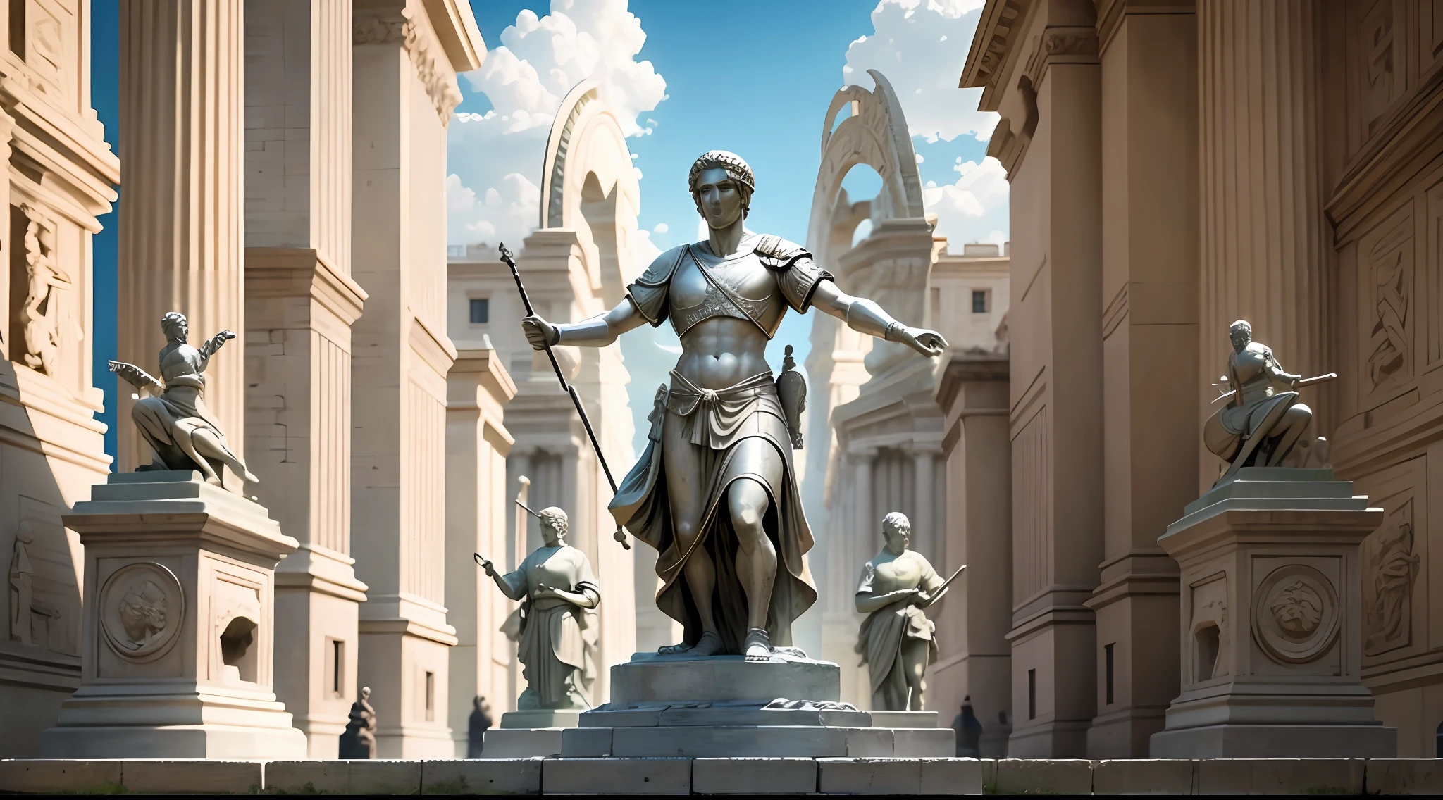 statues of Roman soldiers --auto --s2