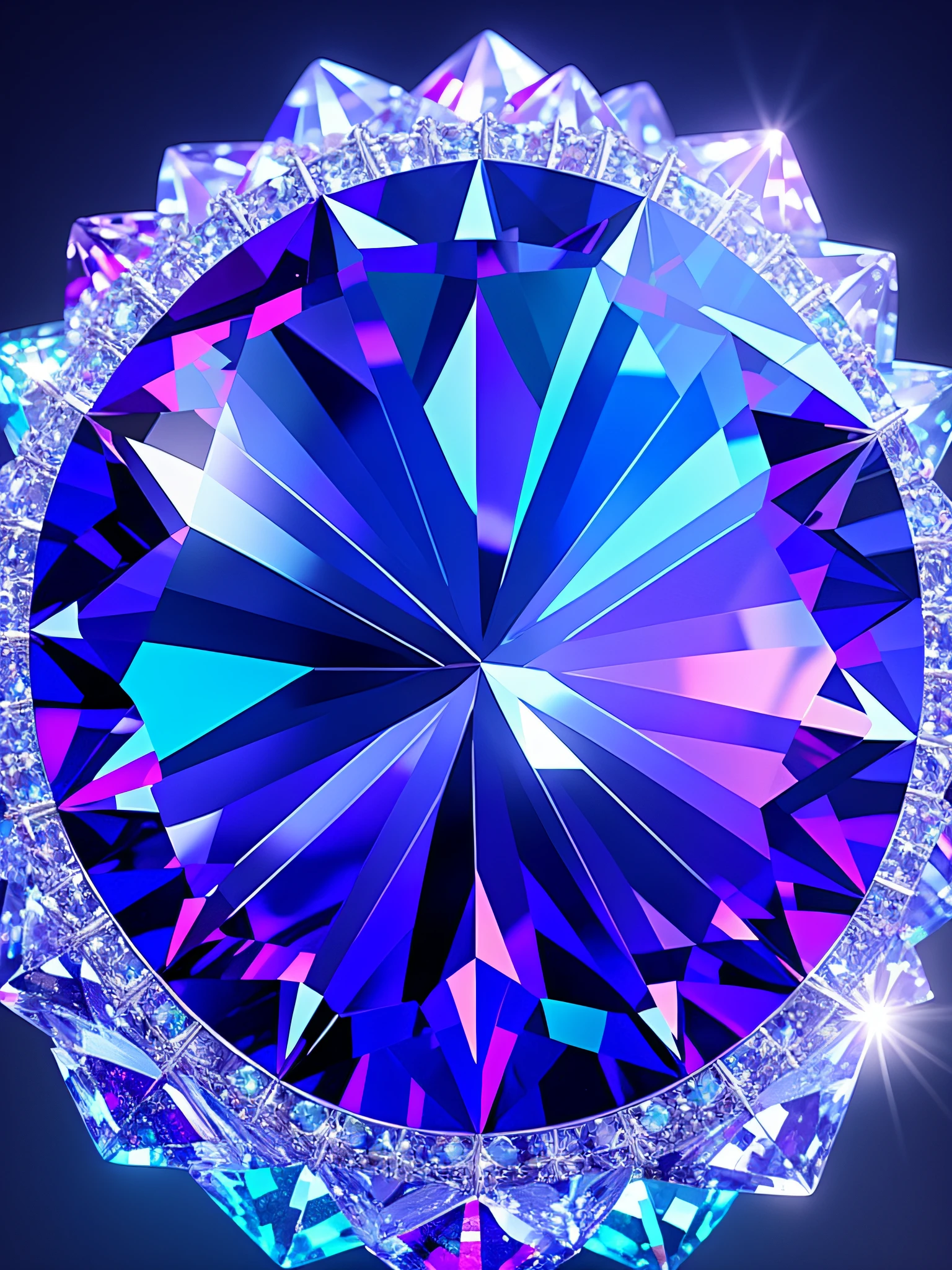 a close up of a purple and blue gem whose unhinged vibrations create an eerie hum that resonates in the surroundings, filling the air with an unsettling energy on a pile of blue crystals, crystal encrusted, ornate colored gems and crystals, sparkling crystals, crystals and gems, luminous sparkling crystals, dazzling gem in the hilt, ornate colored gems, with sparkling gems on top, 3 d ray traced crystals and gems, swarovski crystals, jewelled, swarovski and tiffany