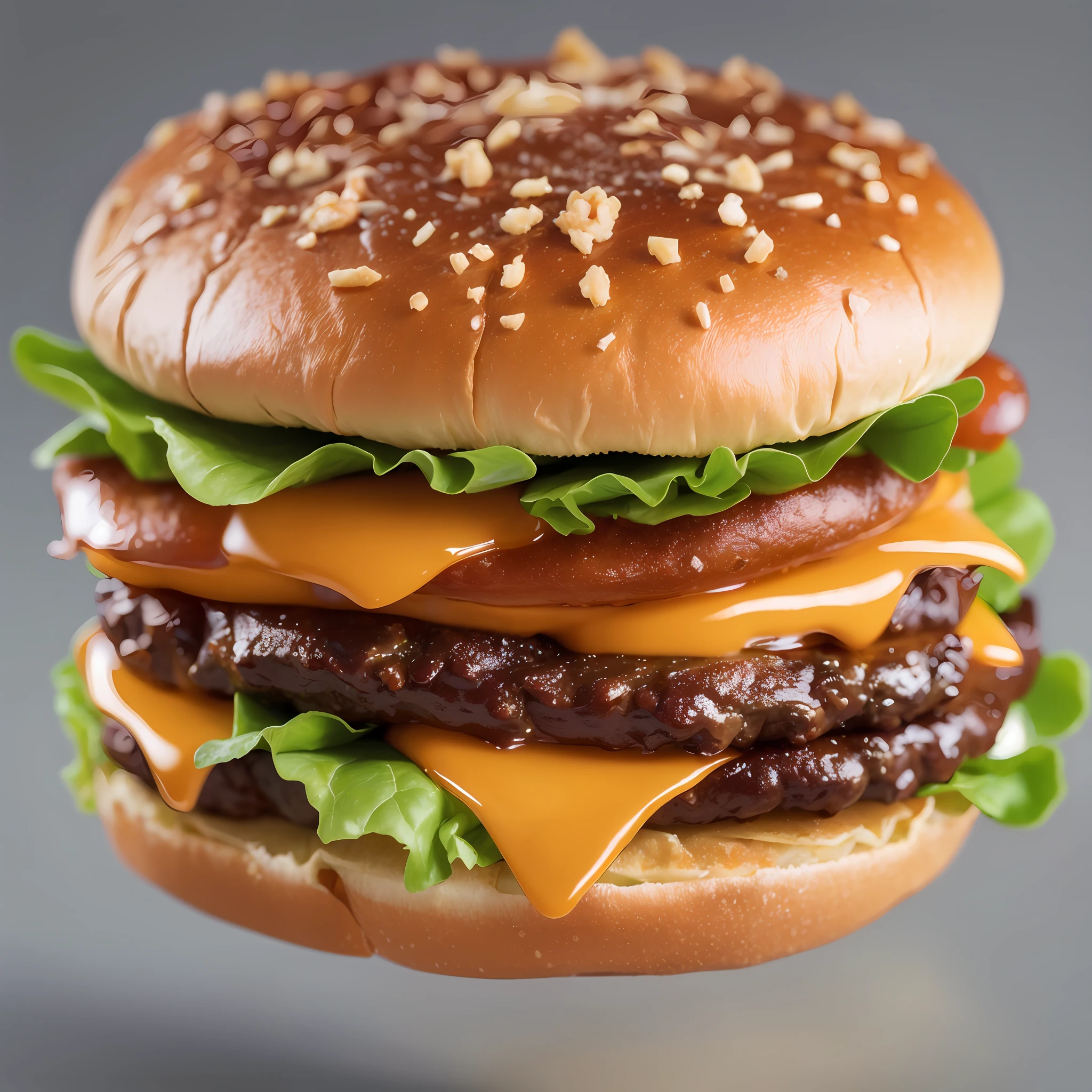 best quality, ultra high res, (photorealistic:1.4), ultra-detailed,incredibly detailed, foil package, big mac, fried meat, wet lettuce, melting cheese,