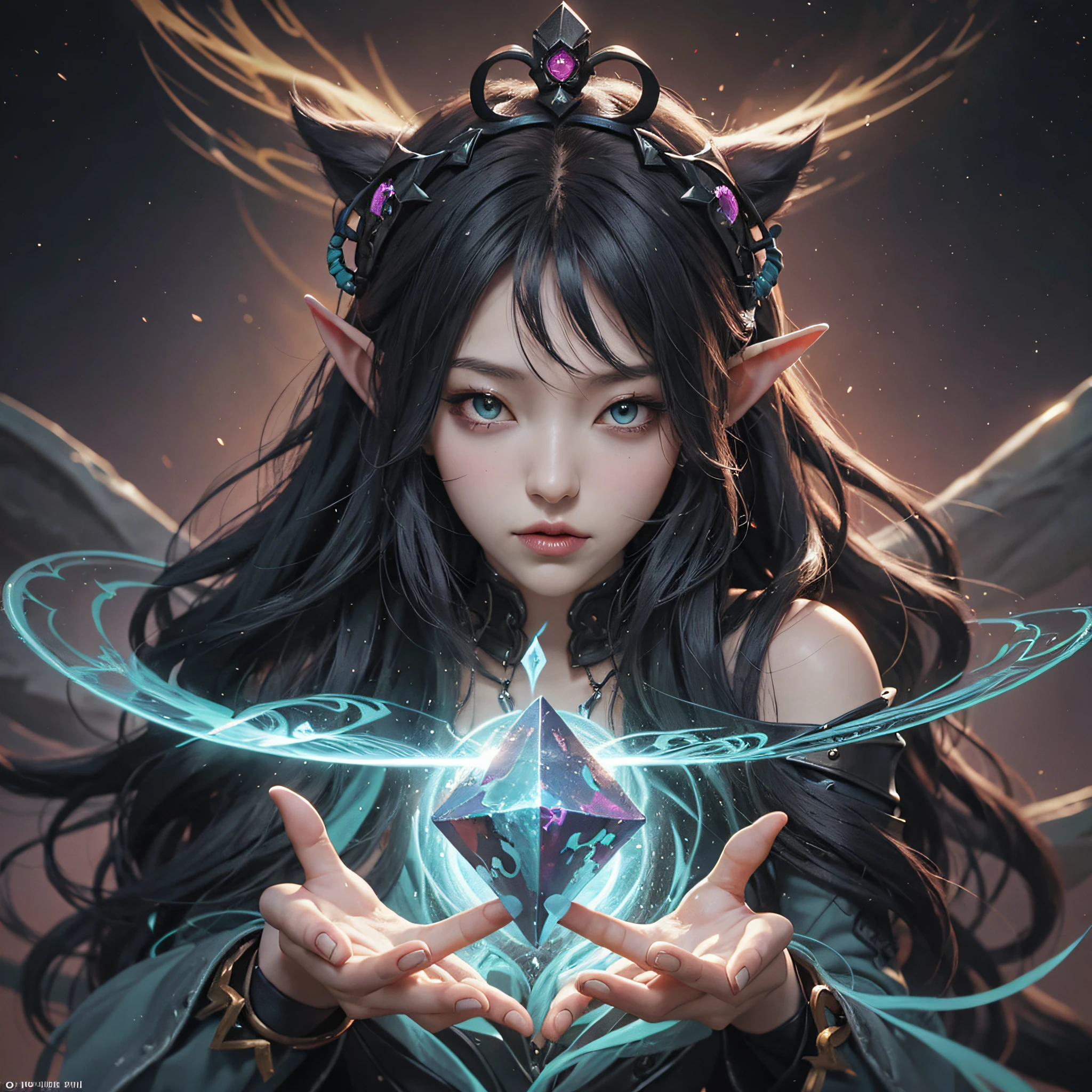 Close-up of a group of characters in the game, WLOP and Sakimichan, Style League of Legends, Elf Queen Nisha Genesis Mage, Arcane League of Legends, Dota characters, Nixeu and Sakimichan, Character Splash Art, Cast Pose, From League of Legends, League of Legends Style Art, DOTA, Official Splash Art, Academy, Original Art, Illustration, 8k --auto --s2