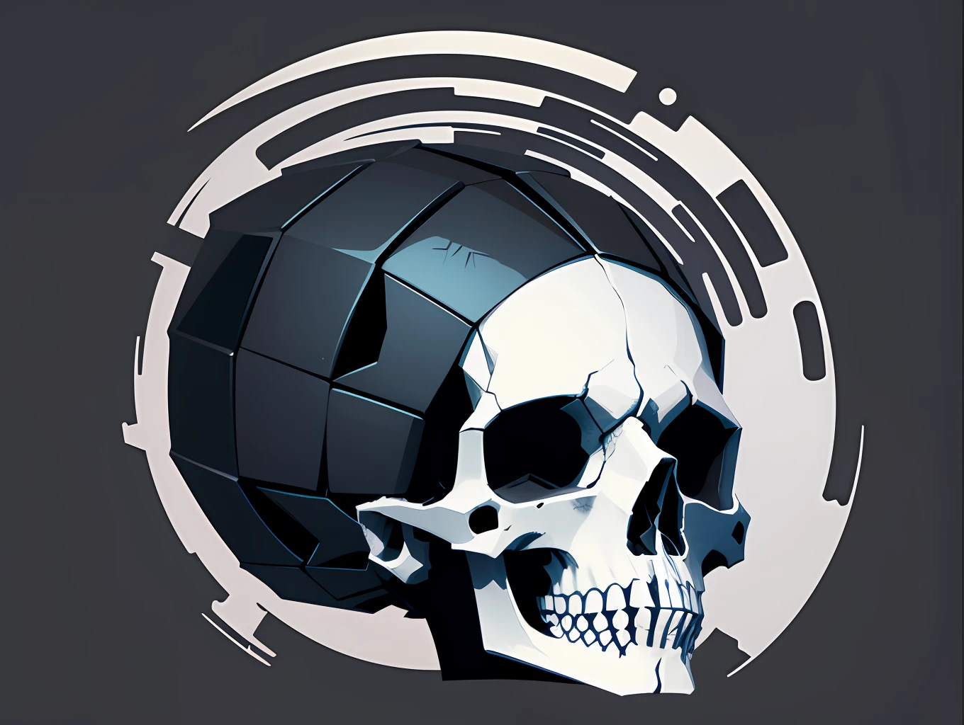 Icon of a Skull made of vectors in black color --auto --s2