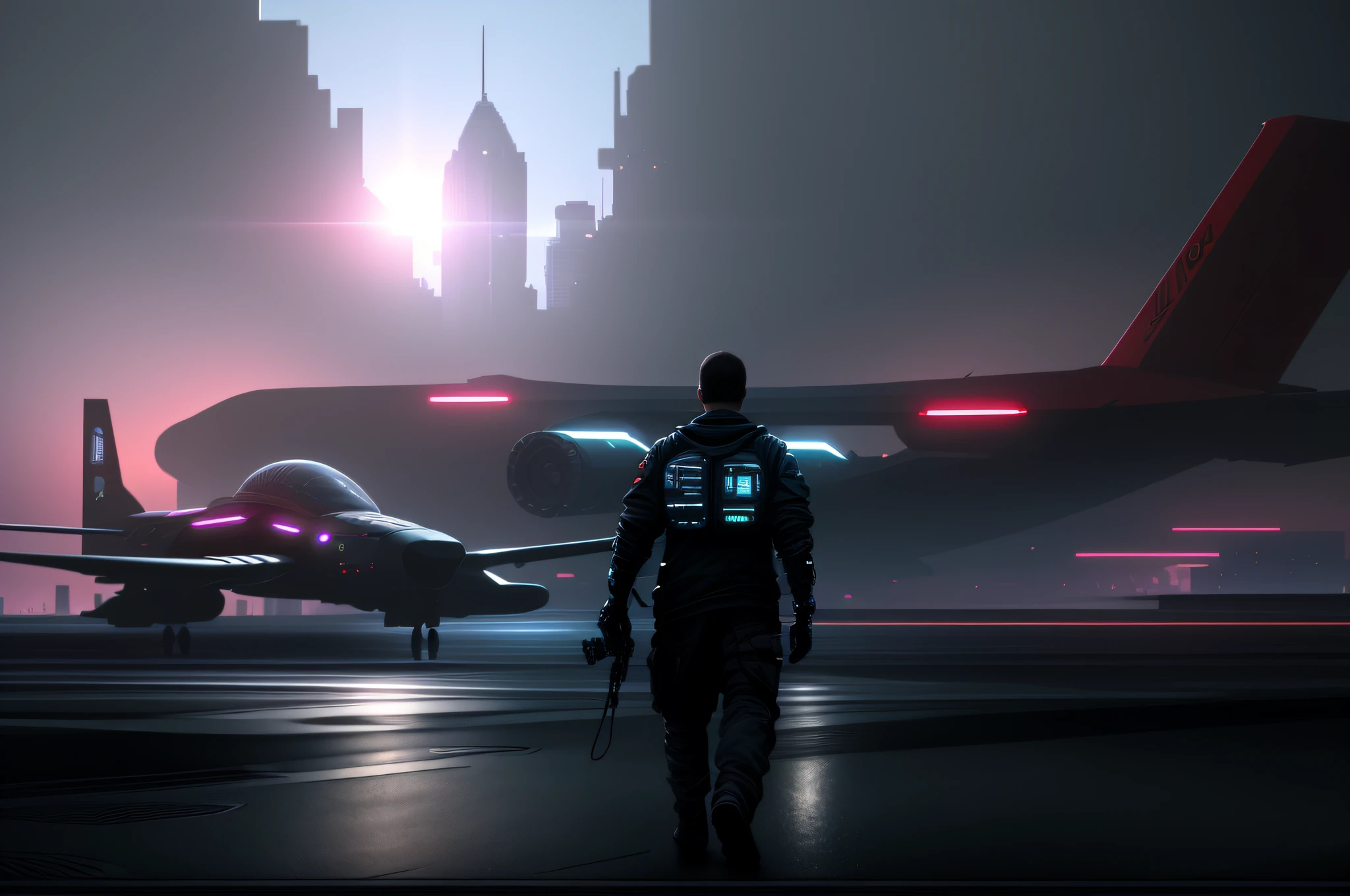 It replaces only the background with an 8k cyberpunk setting of an ultra-realistic city