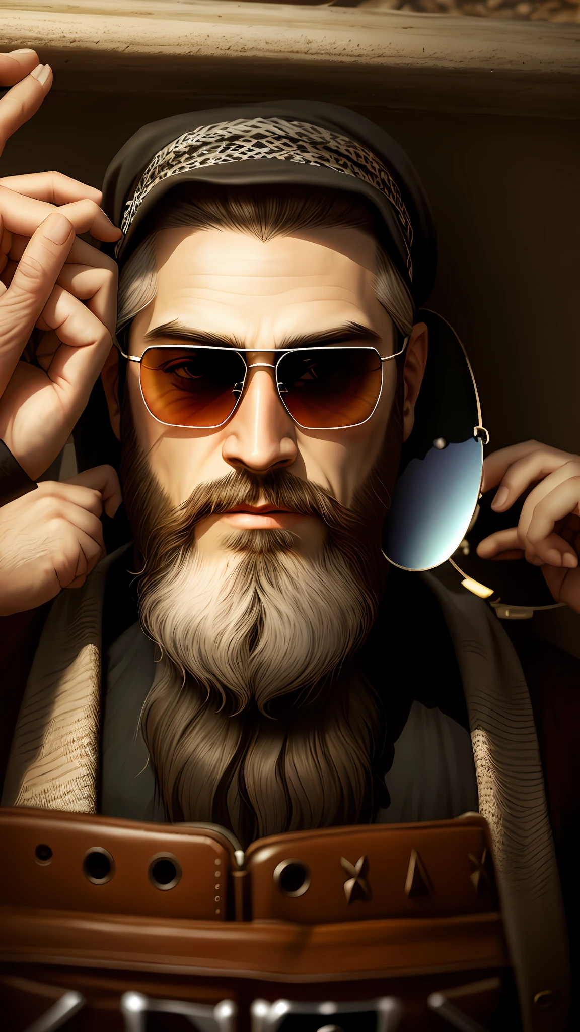 Prophet's beard, sunglasses
