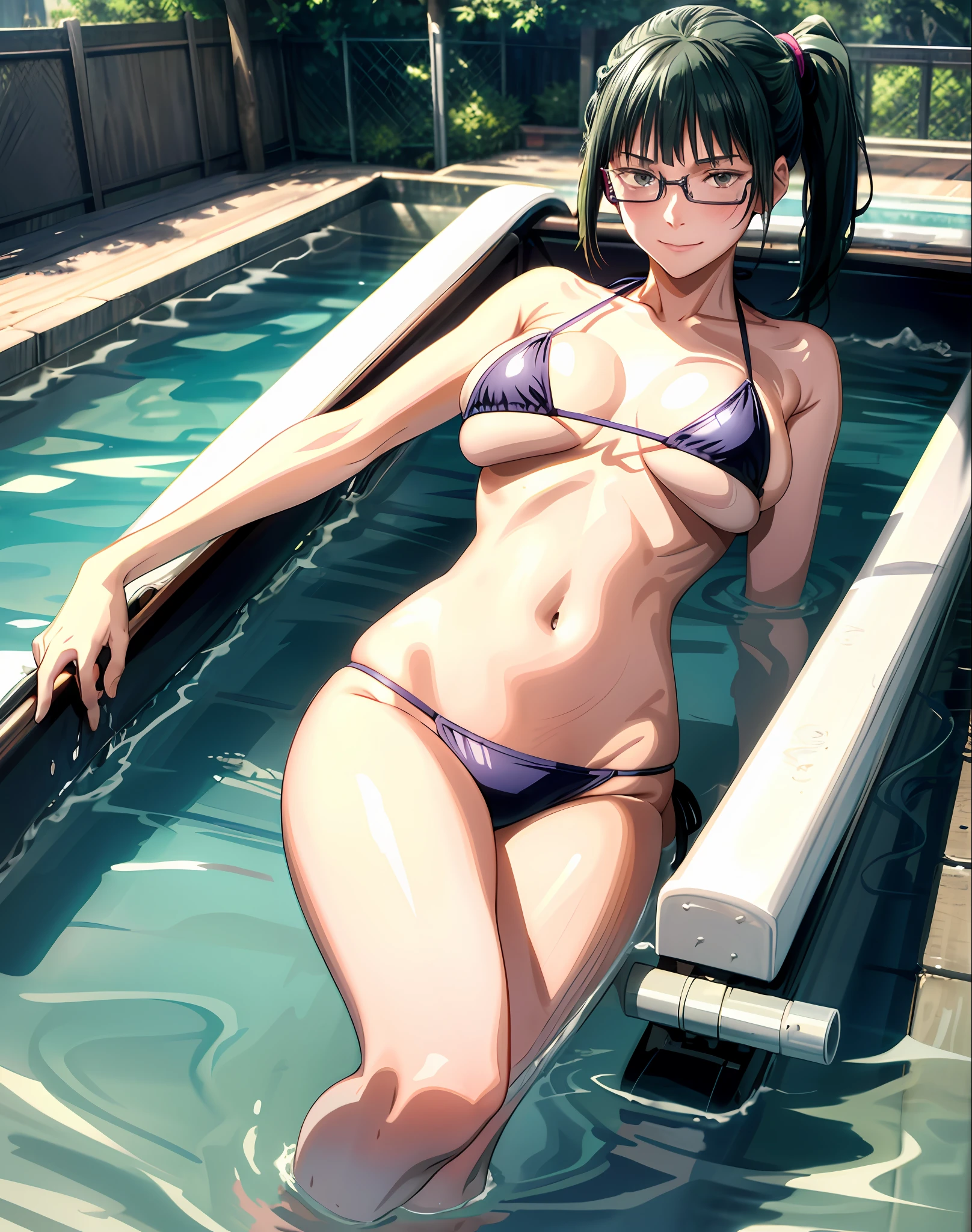 Top quality, masterpiece, ultra high resolution, (photorealistic photo: 1.4), ("Lying girl is vigorously sliding down the water slide",:1.2) 1 Girl, Girl Focus, Leisure Facilities, Pool, (Waterslide:1.3), Bikini, Splash, Break "The girl is in the middle of the slide, with water splashing around her as it descends rapidly." Her face is full of elation and joy /", "Her hair flows back in a torrent of water.", "This slide has a colorful and winding structure." , Break "captures the vibrant atmosphere of a sunny water park and her excitement and thrill of the moment you experience the thrill of adventure on the water slide.",
take a dip in the hot springs,Hot Springs in Japan,on all fours, from behind,back shot,Smile,sitting,looking ahead,,(large breasts:1.5), (micro bikini:1.5),1girl, , beautiful zenin_maki,ponytail, Glasses,Bangs,Green Hair,Brown Eyes, Medium Breasted, Indoors, Stereoscopic Lighting, Top Quality, Masterpiece, Intricate Detail, Tone Mapping, Sharp Focus, Hyper Detail, Trending in Artstation,bikini,embarrassed,blush,