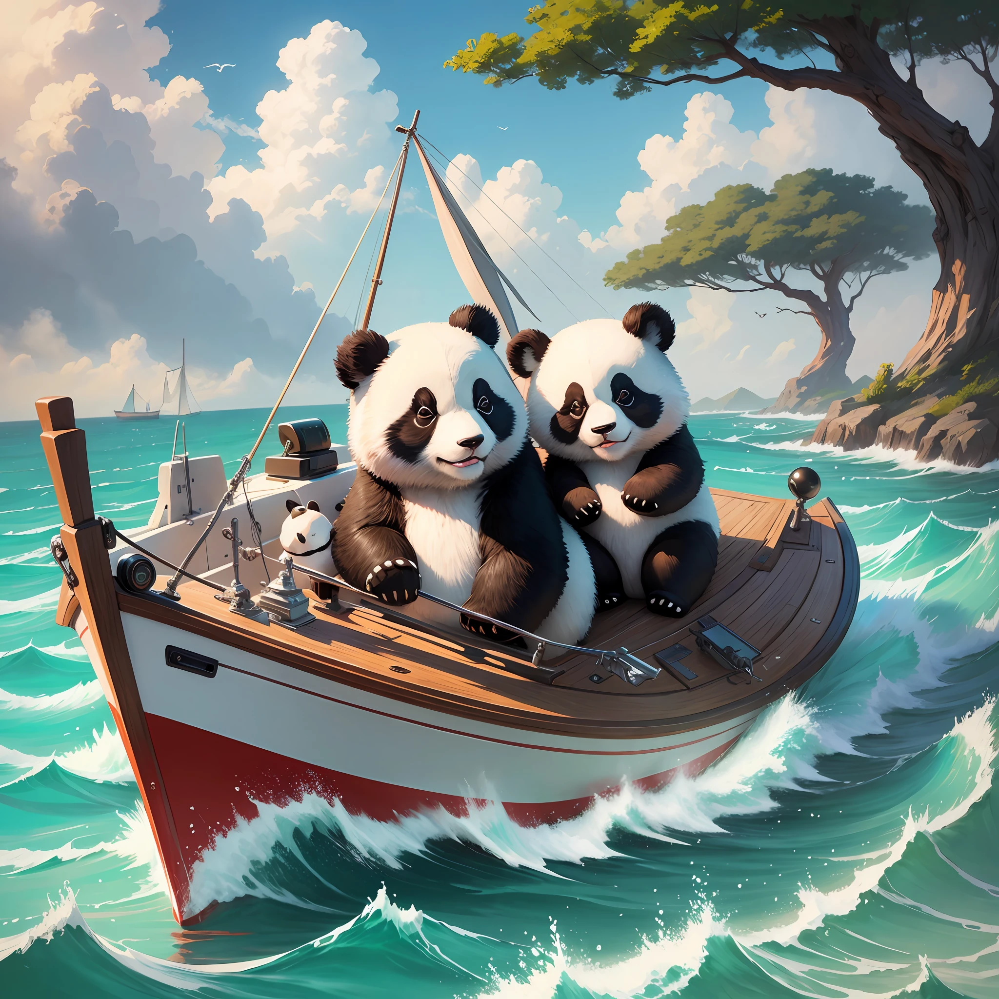 A panda piloting a sailboat --auto --s2