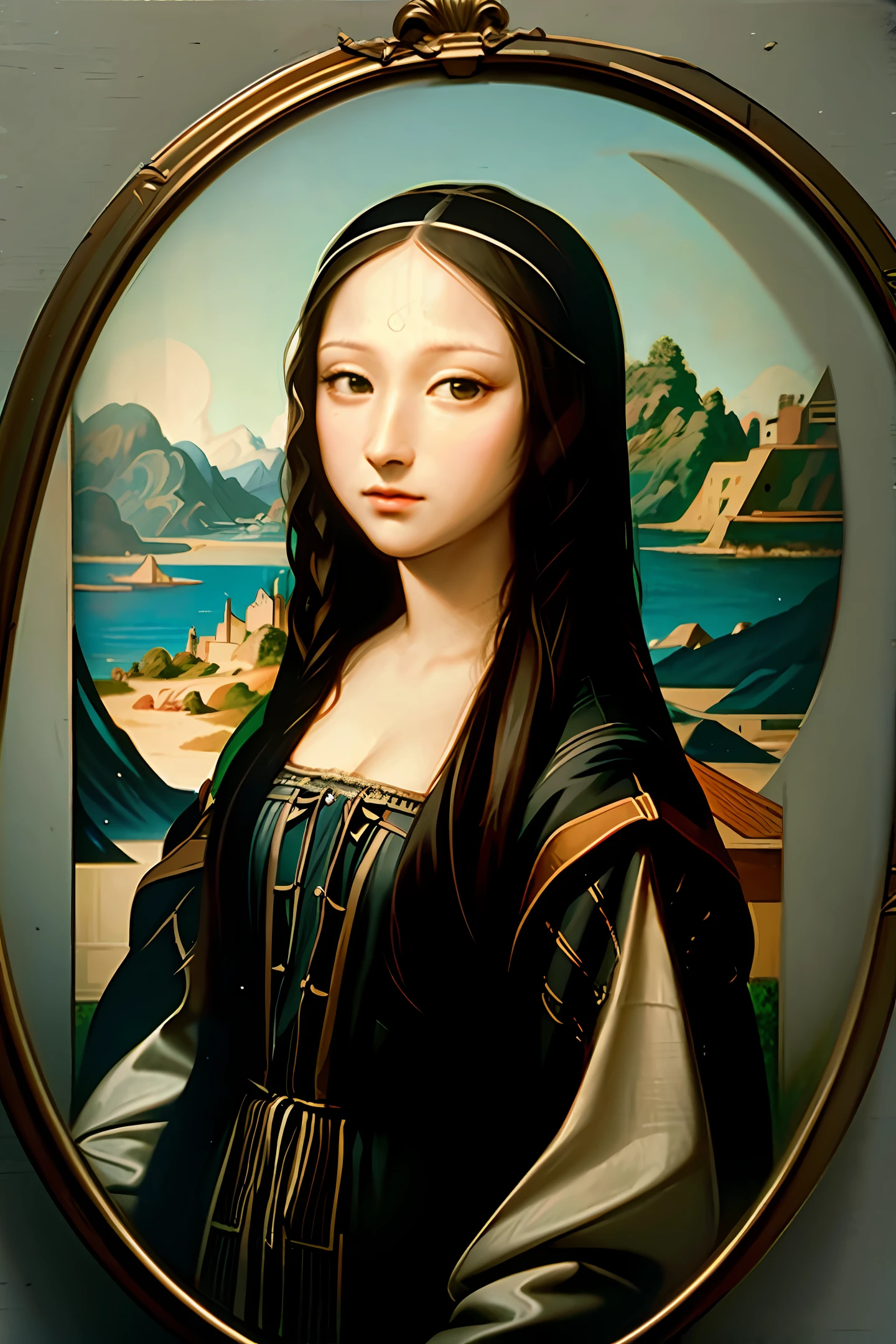 Mona lisa cleaning the house