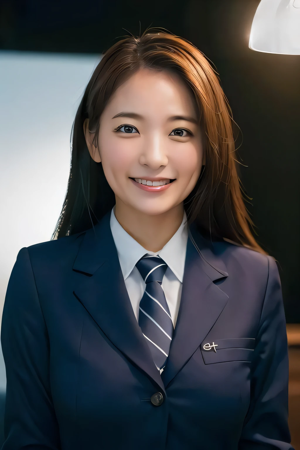 Arafed asian woman in a suit and tie posing for a picture - SeaArt AI