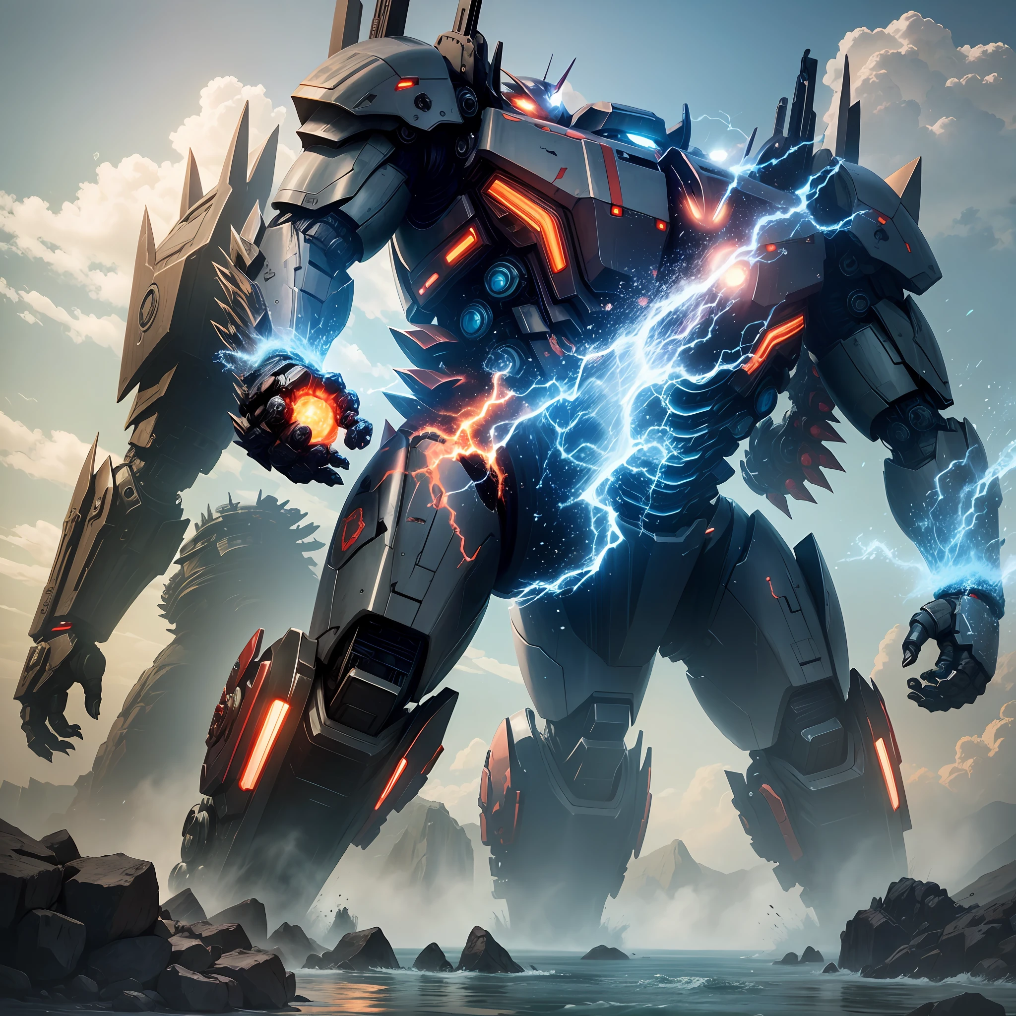 Pacific Rim Mecha Fight Monsters, Super Surprise, 4:3 ratio, 8K quality, Mecha, Monsters, Superstar Monsters, Godzilla --auto --s2