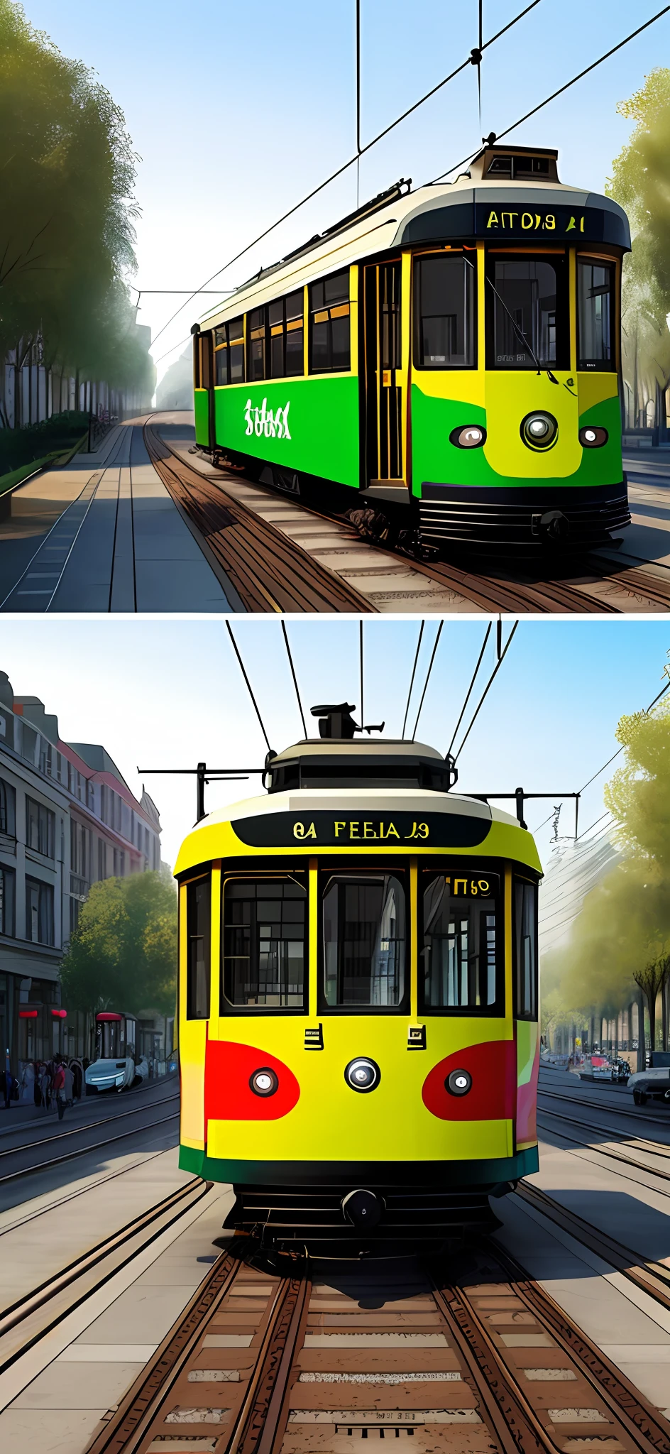 Realistic tram