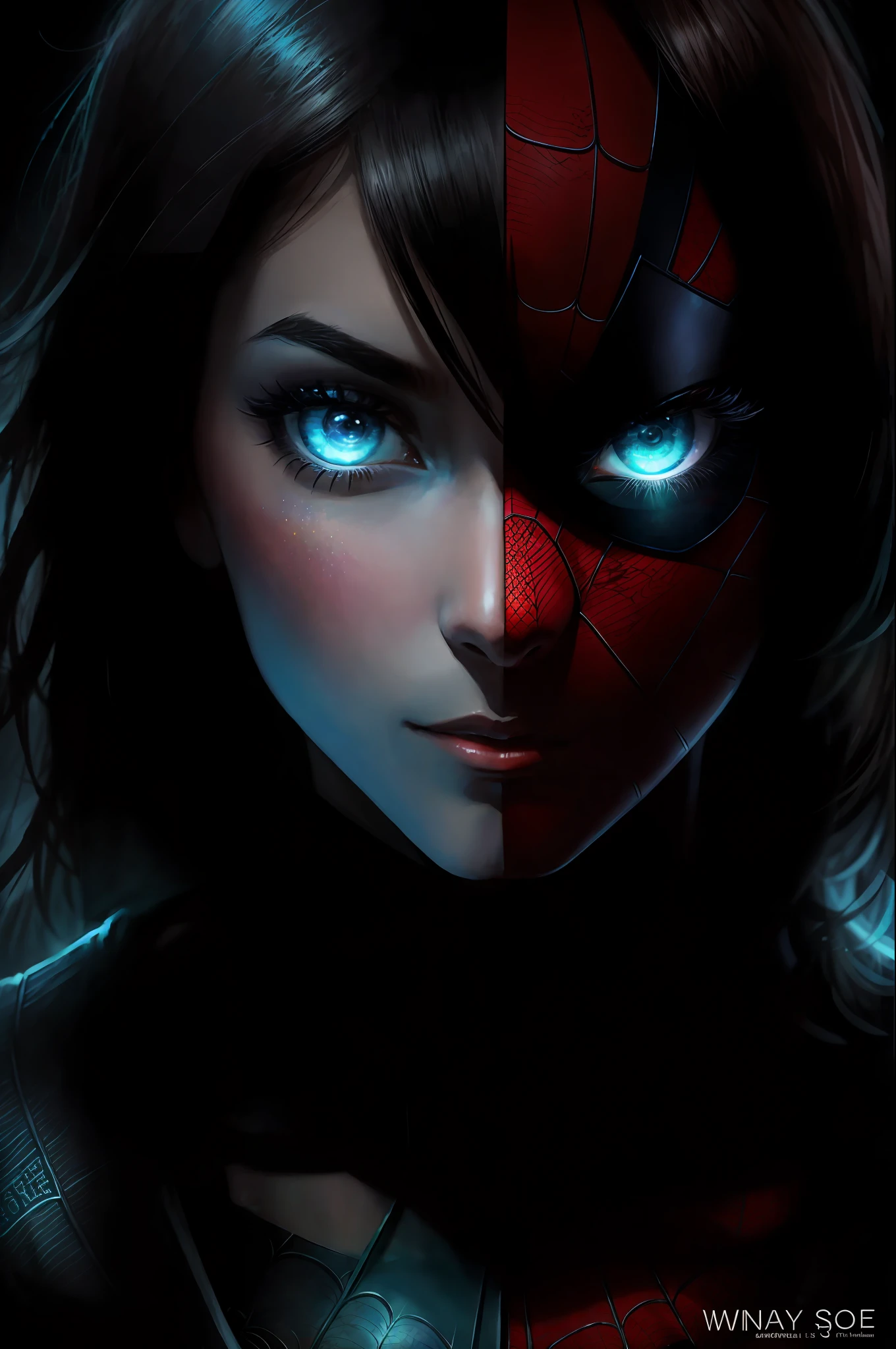 (Award-winning digital work: 1.3) of (Sketch: 1.3), (Energetic: 1.3) Spidey, EmmaRob, CGSociety, ArtStation, (Saturated: 1.3), (Close Portrait: 1.3), (Female: 1.4), (Beautiful: 1.4), (Attractive: 1.3), beautiful, calendar pose, perfectly detailed eyes, studio lighting, themed background