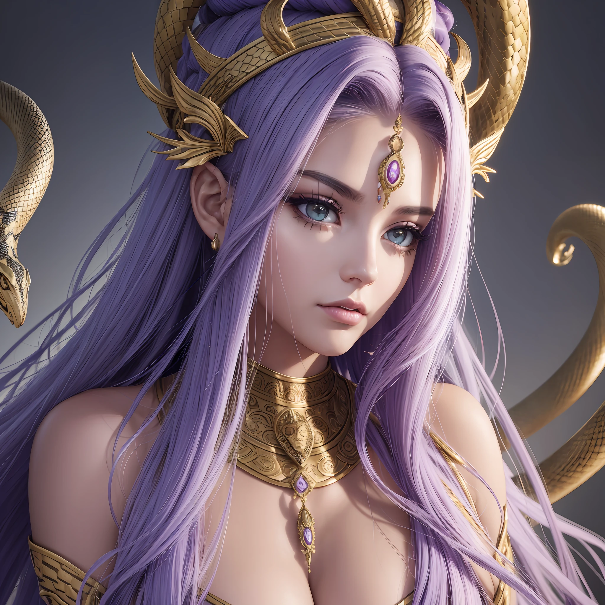 Snake hair goddess, Medusa, UHD, retina, masterpiece, textured skin, high details, super detail --auto --s2