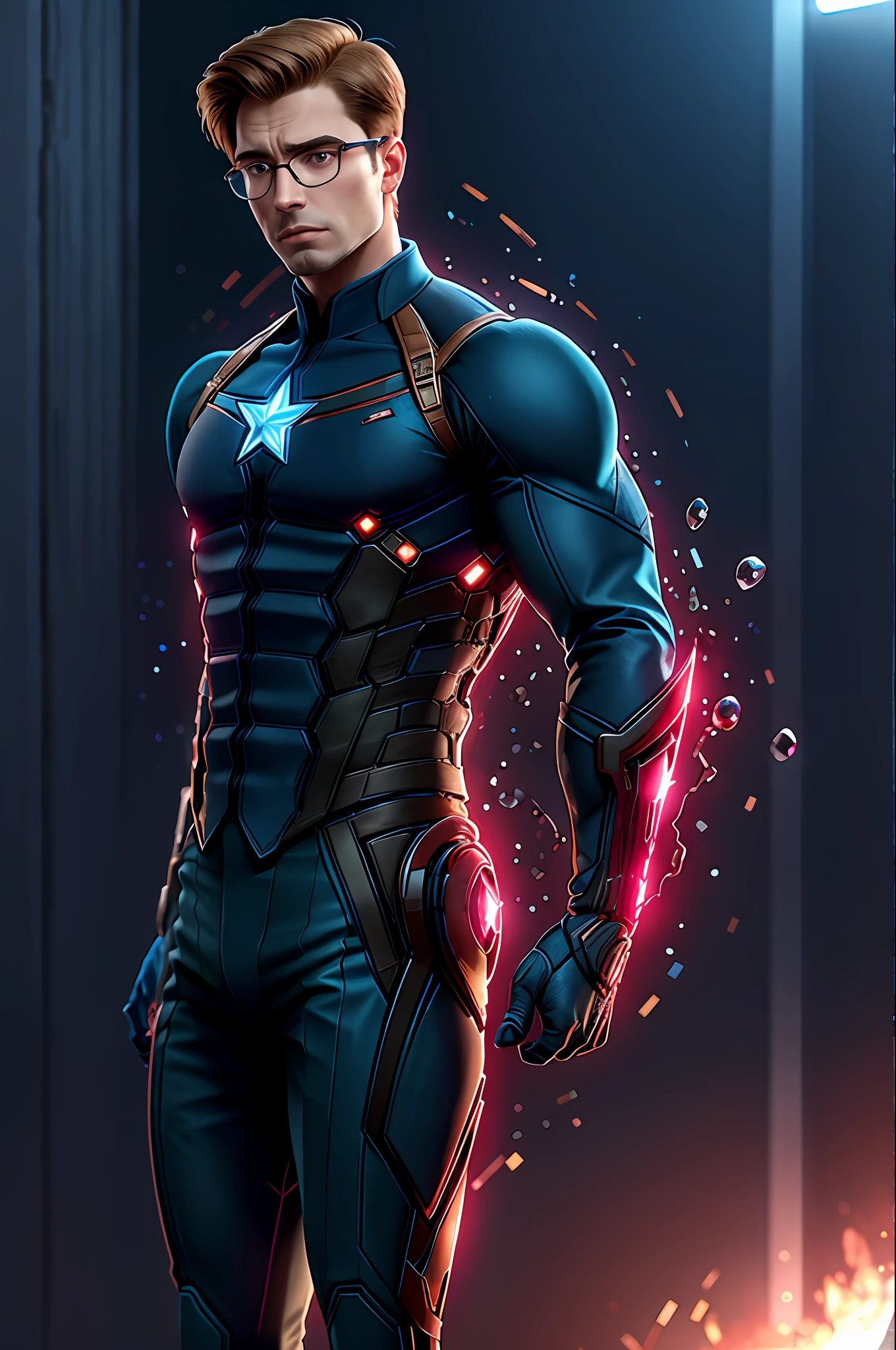 steve rogers, glasses, elegant suit, sc3pt4 style