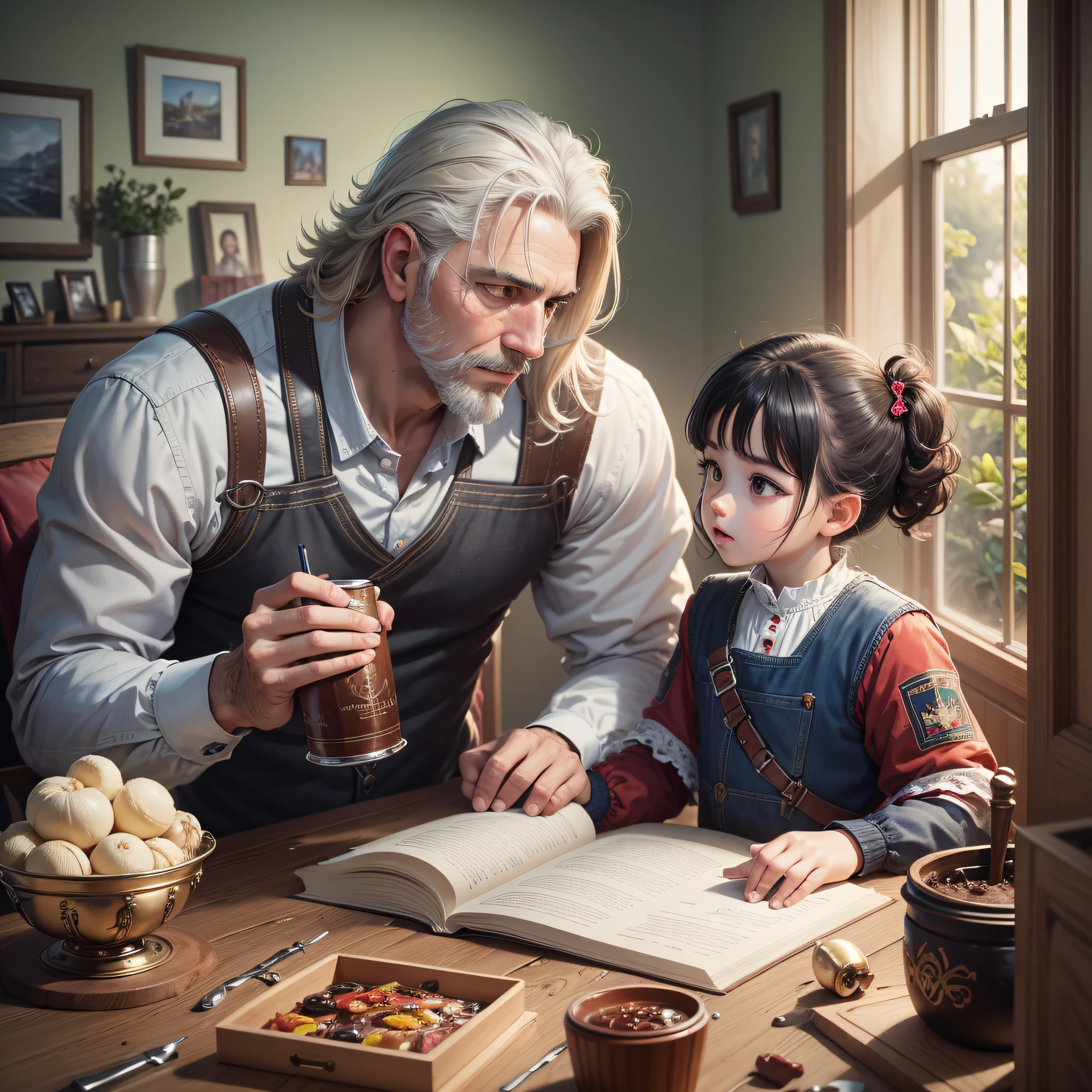 (Masterpiece, Top Quality, Best Quality, Official Art, Beauty and Aesthetics: 1.2), Father's Day, Children and Fathers Together, 8K --auto --s2