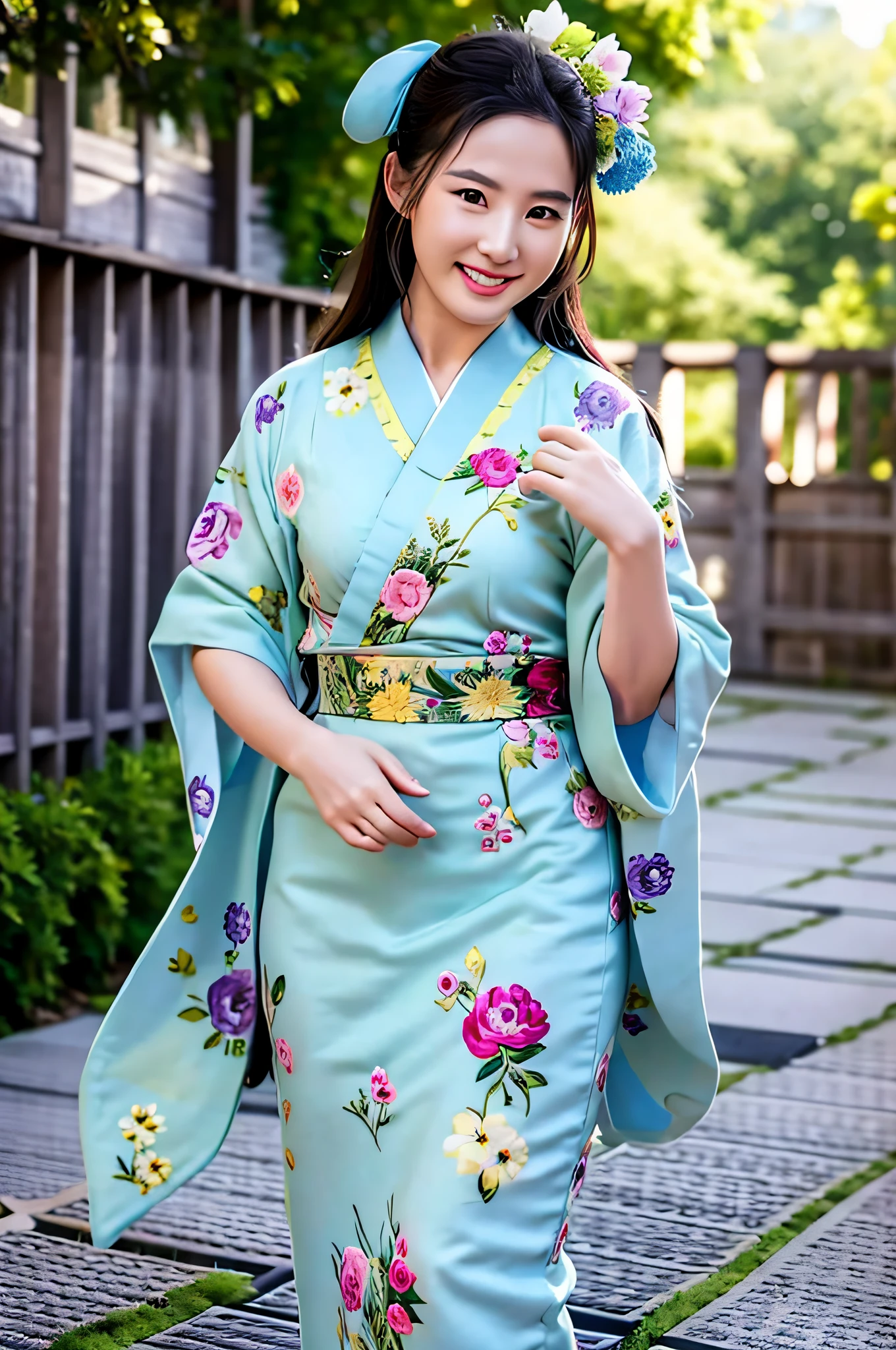 (Best Quality), Cute, Smile, 4K, Award-Awarded, Realistic, 3D, 16K, Delicate, High Quality, Photo Quality, Realistic, Cute Woman, Japan, Japanese Dress, --auto --s2
