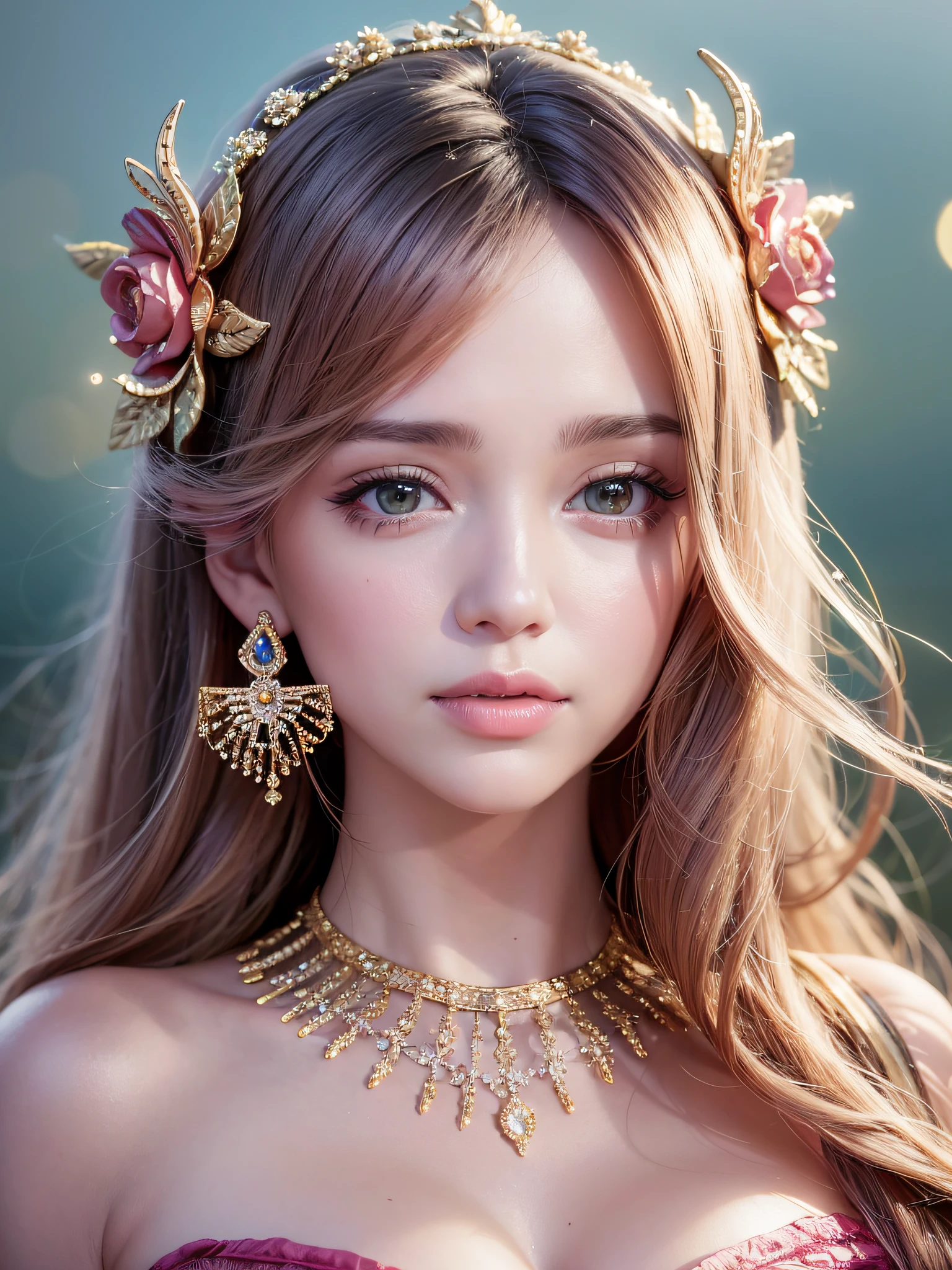 Top quality, Masterpiece, High Resolution, 1girl, Mermaid, Hair ornament, Necklace, Jewelry, Beautiful face, upon_body, Tyndall effect, Photorealistic, Dark Studio, Rim lighting, Two-tone lighting, (High detail skin: 1.2), 8k UHD, DSLR, Soft lighting, High quality, Volumetric lighting, Candid, Photography, High Resolution, 4k, 8k, Bokeh, medium-breasted, (light pink lips), --auto --s2