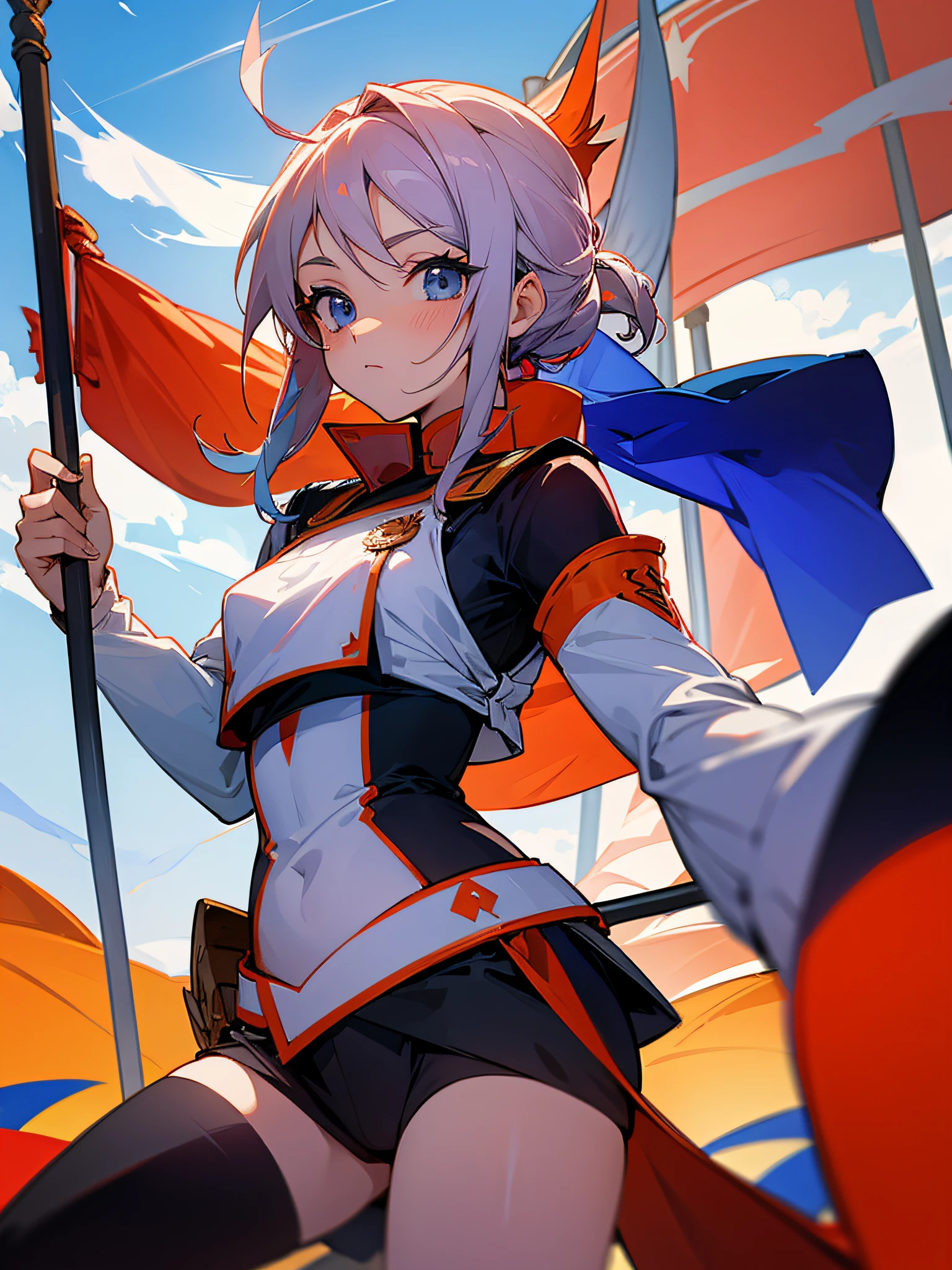 Solon, flag-waving, anime style --auto --s2