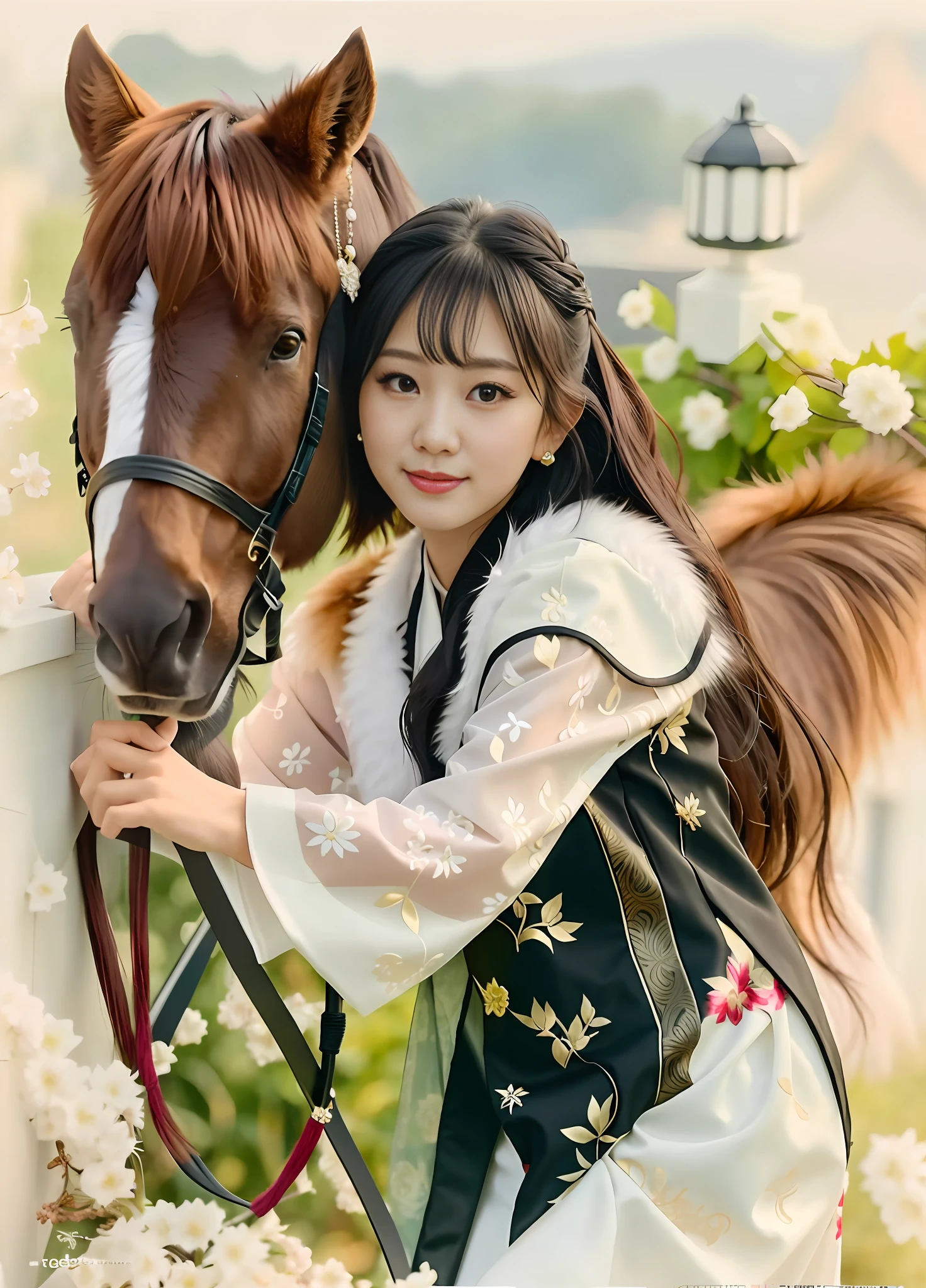 (Reality:1.4), Best Quality, Ultra High Resolution,
4K， Instagram，
Very detailed,
1 girl,
(fur: 1.4), intricate details cheongsam,
Long hair, bangs,
Black hair, black eyes,