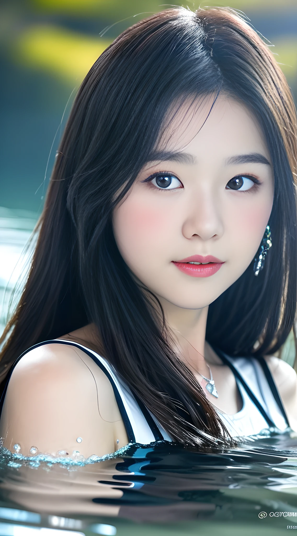 A pair of watery big eyes, love pupils, [shy], long hair, master works, best picture quality, super high resolution, higher quality, beautiful girl, female, heart-shaped hair ornament, 8k resolution, hot girls, students, beautiful eyes, blush, thin shoulder straps, dusk, oasis ((waterfall characters on the edge of the water tan)), magic ring, volumetric light, cinematic lighting, natural light.
Snow Moon Law Moon Girl Light Shoulders, Solo, Crystal Clear Water Splash Perfect Reflection, Eyebrow Pattern, Beautiful Black Eyes, Floating Water Splash, Black Water Droplet, Beautiful Glow, Best Quality, Illustration, Masterpiece, Best Production, Best Quality, Highly Detailed, Extremely Detailed CG, Lighting, Cute, Tyndall Effect, Burning Splash Wrapped, Light Shoulders, Depth of Field, Black Water, Super Moe, Shining, Beautiful
The, delicate facial features, cute, black water particle special effects, dreamy, floating
Black glowing particles, burning hair, necklace
((Masterpiece)), ((Highest Quality)), exquisite CG, blue-purple tone, sweet