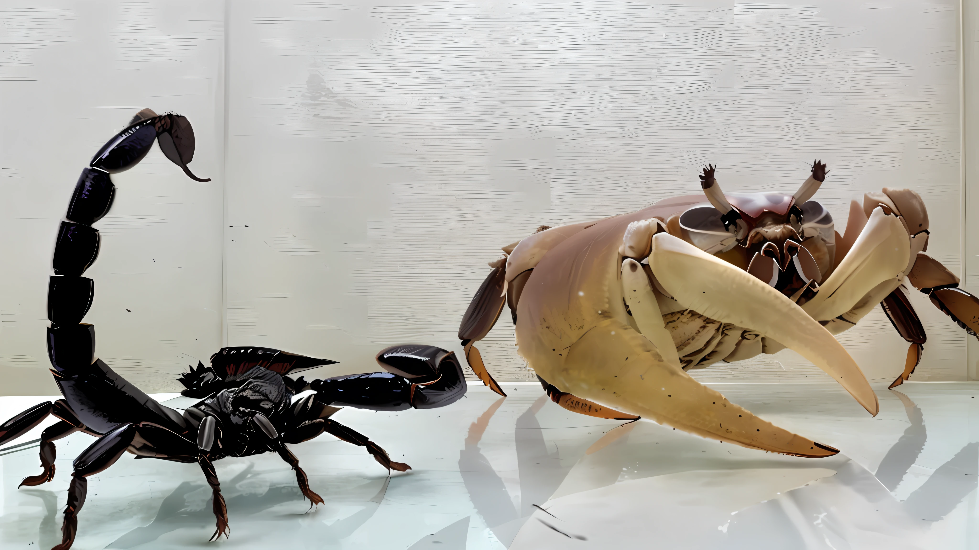 1 scorpion, 1 crab