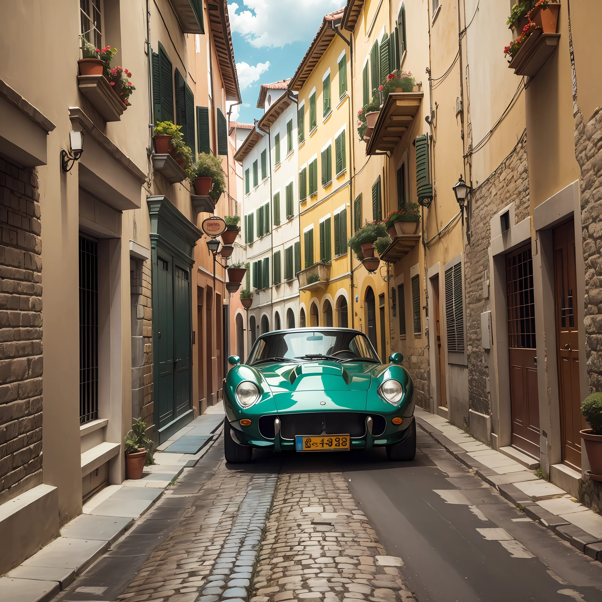 sportscars on an italian street, --auto --s2