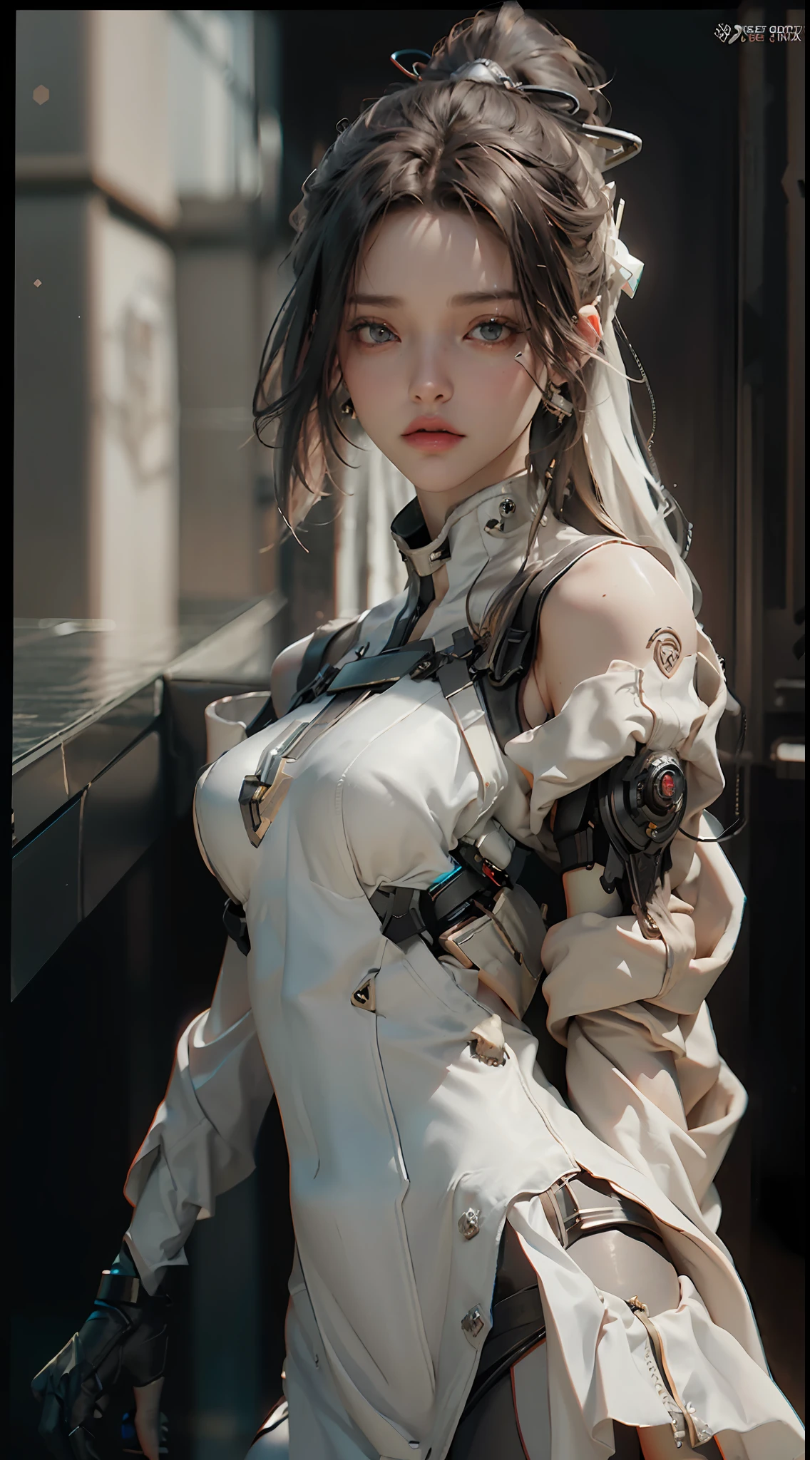 ((Best Quality)), (Masterpiece)), (Details:1.4), 3D, Beautiful Cyberpunk Woman Image,HDR (High Dynamic Range),Ray Tracing,NVIDIA RTX,Super Resolution,Unreal 5,Subsurface Scattering,PBR Texturing,Post-Processing,Anisotropic Filtering,Depth of Field,Maximum Clarity and Sharpness, Multilayer Textures, Albedo and Specular Maps, Surface Shading, Accurate Simulation of Light-Material Interactions, Perfect Proportions, Octane Rendering, Two-Tone Lighting, Wide Aperture, Low ISO, White Balance, Rule of Thirds, 8K RAW, Nipples, Tattered