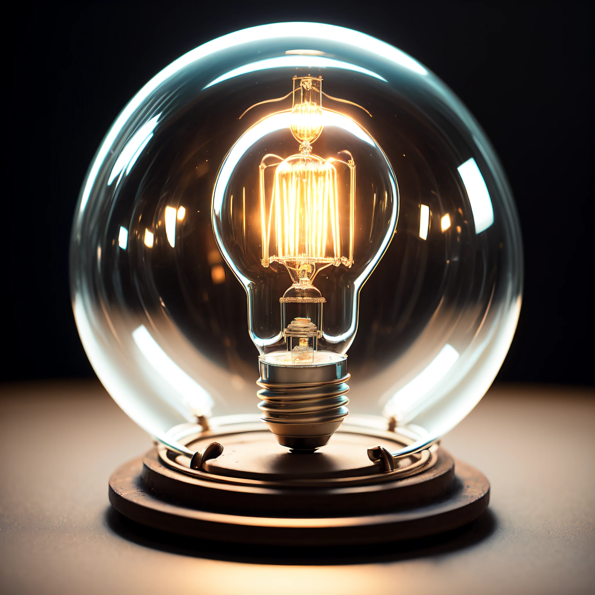 photo, a light bulb sitting inside of a glass ball (GlassDevice style:1)