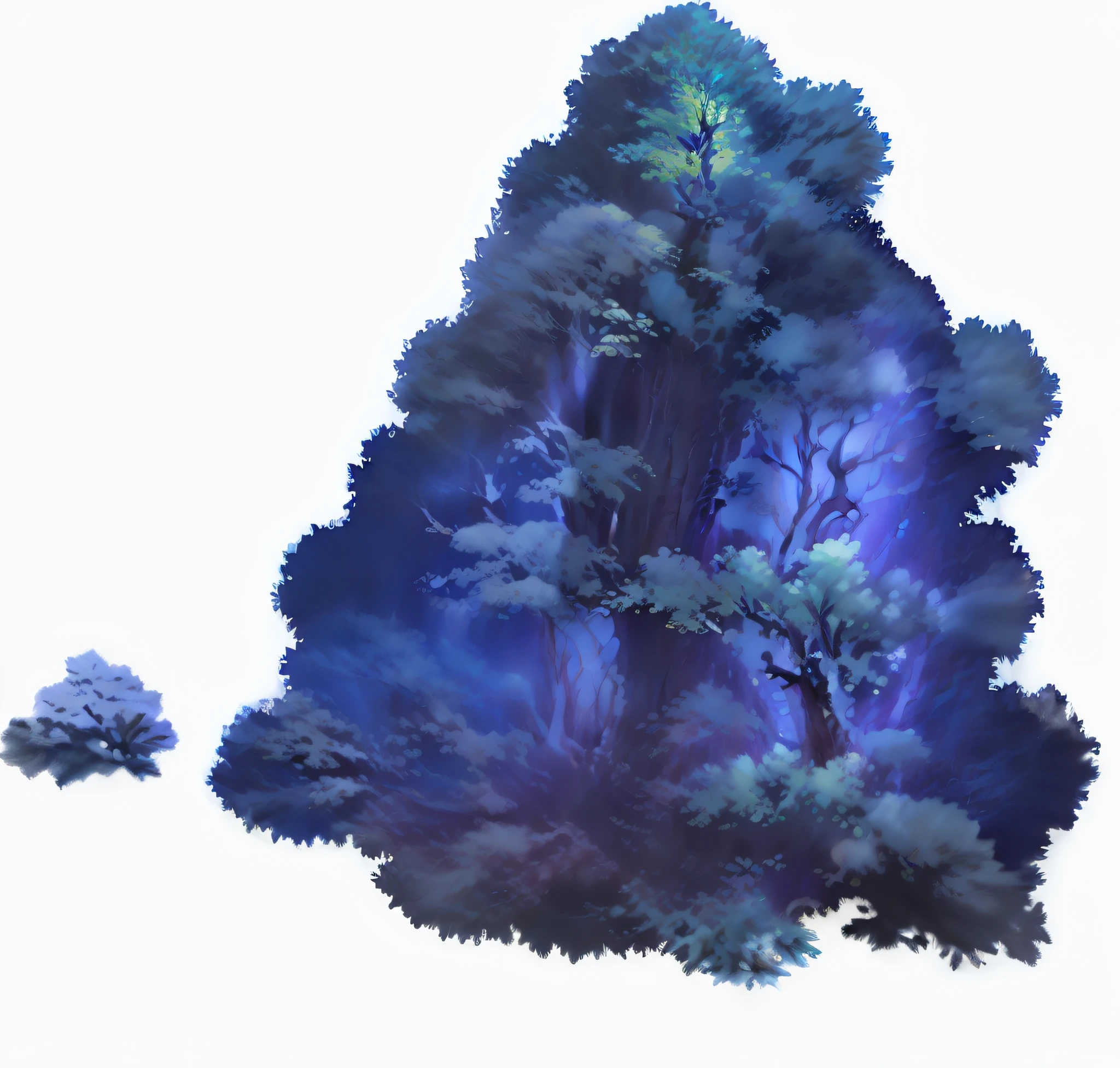 Glowing tree at the bottom