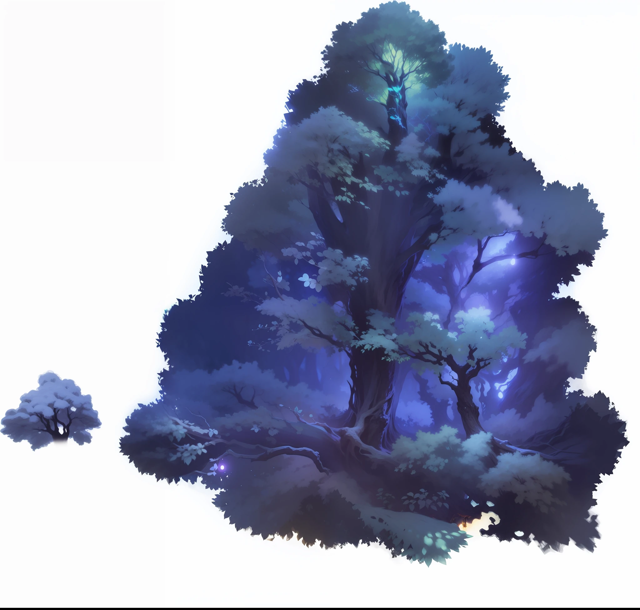 Glowing tree at the bottom