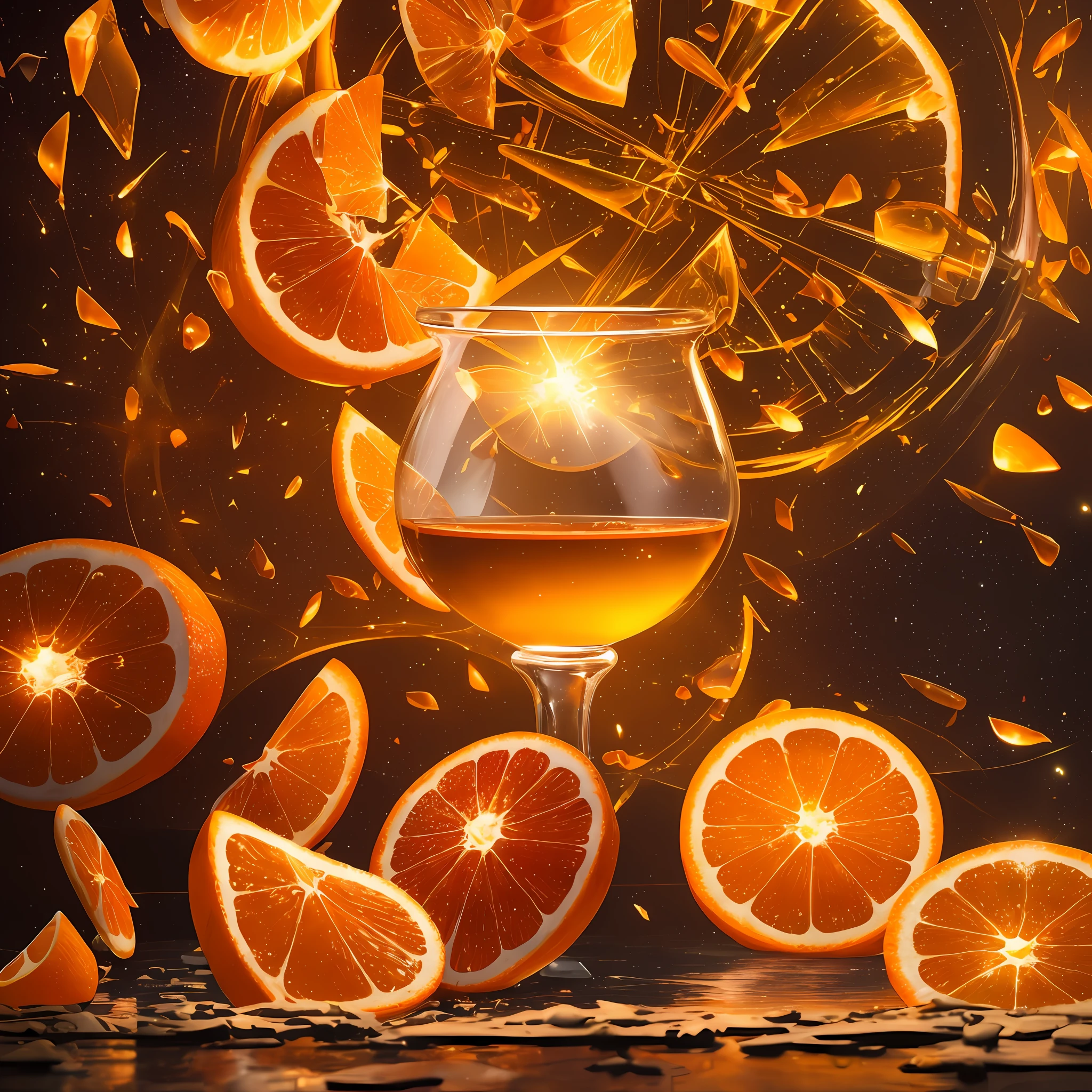 Computer, Extensive landscape ultrasound photography (general view, which shows a glass glass, glass bottle, inside, gerbera, orange, slices, cinnamon, ), bottle, gerbera (detailed description of the bottle, gerbera, orange slices, ), glass, (detailed description), inside the glass dew (ultradetail), orange gerbera, orange slices (detailed), morning sky, rays of the sun, (detail), bottle, reflection of dawn (1: 3), fireflies (1: 3), (ultradetailed description of appearance), bottle,  candle (crystals: 1,2), BREAK production art, (warm light source:1.2), (Firefly:1.2),orange, yellow, fire particles, colors, intricate details, volumetric lighting, realistic fantasy BREAK (masterpiece:1.2), reflection, (best quality), 4k, ultra-detailed, (dynamic composition: 1.4), high detailed, colorful details, (warm colors: 1.2), (luminous lighting, atmospheric lighting), warm, light, magical, wind, fire theme --auto --s2