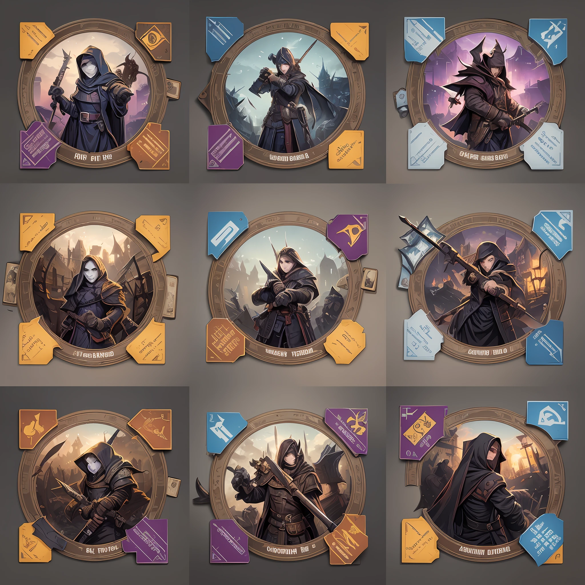 a boardgame game card design, darkest dungeon and final fantasy style themed, white background, front side view, back side view, pixel art, hq  50  --q 2  --v 5 --auto --s2
