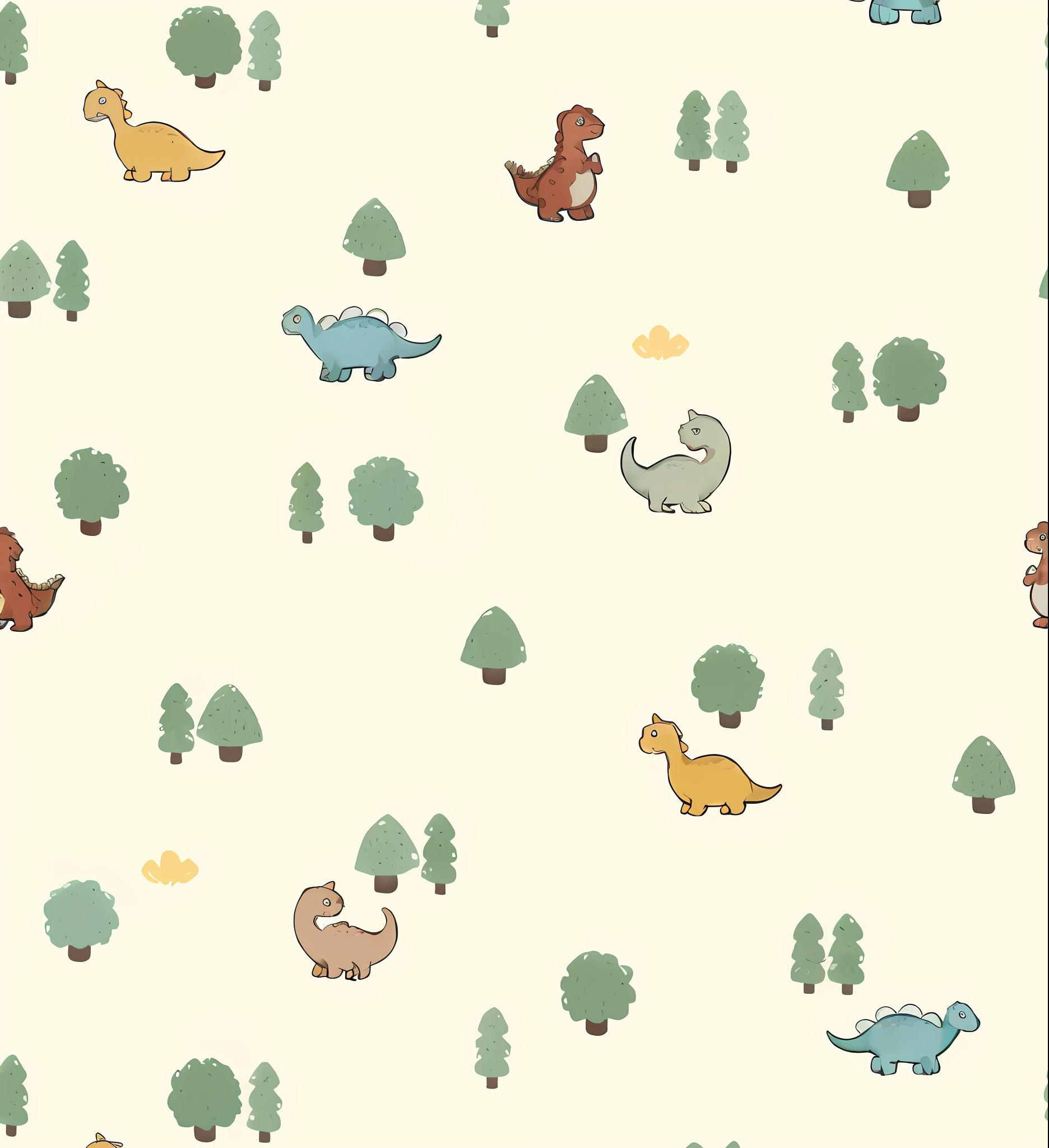 (Dinosaur close-up pattern: 1.5), (Dinosaur: 1.3, Cute: 1.2, Pixel Art: 1.1, Prehistory: 1.1, Age of Dinosaurs: 1.1), (Forest background: 1.3, Pastel forest background: 1.2), (Seamless repeat wallpaper, computer wallpaper), (Anime screenshot: 0.9), (hood: 0.8)