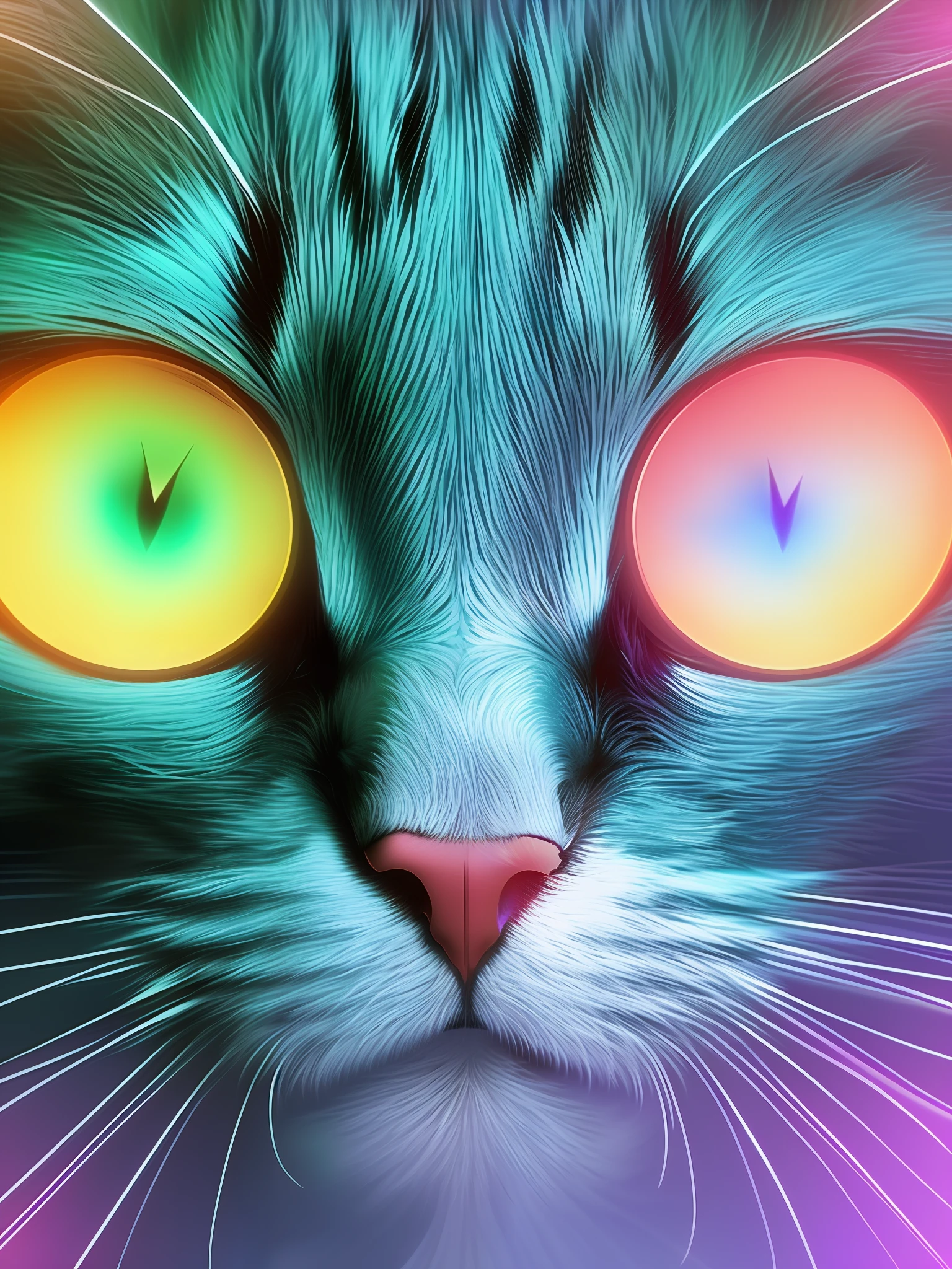 black cat, A godly space cat, synthwave, supernatural and ethereal, full body shot, twinkling glows around, volumetric light, magical, mysterious, dreamlike, surreal, atmospheric, detailed eyes, 4k, profile picture
