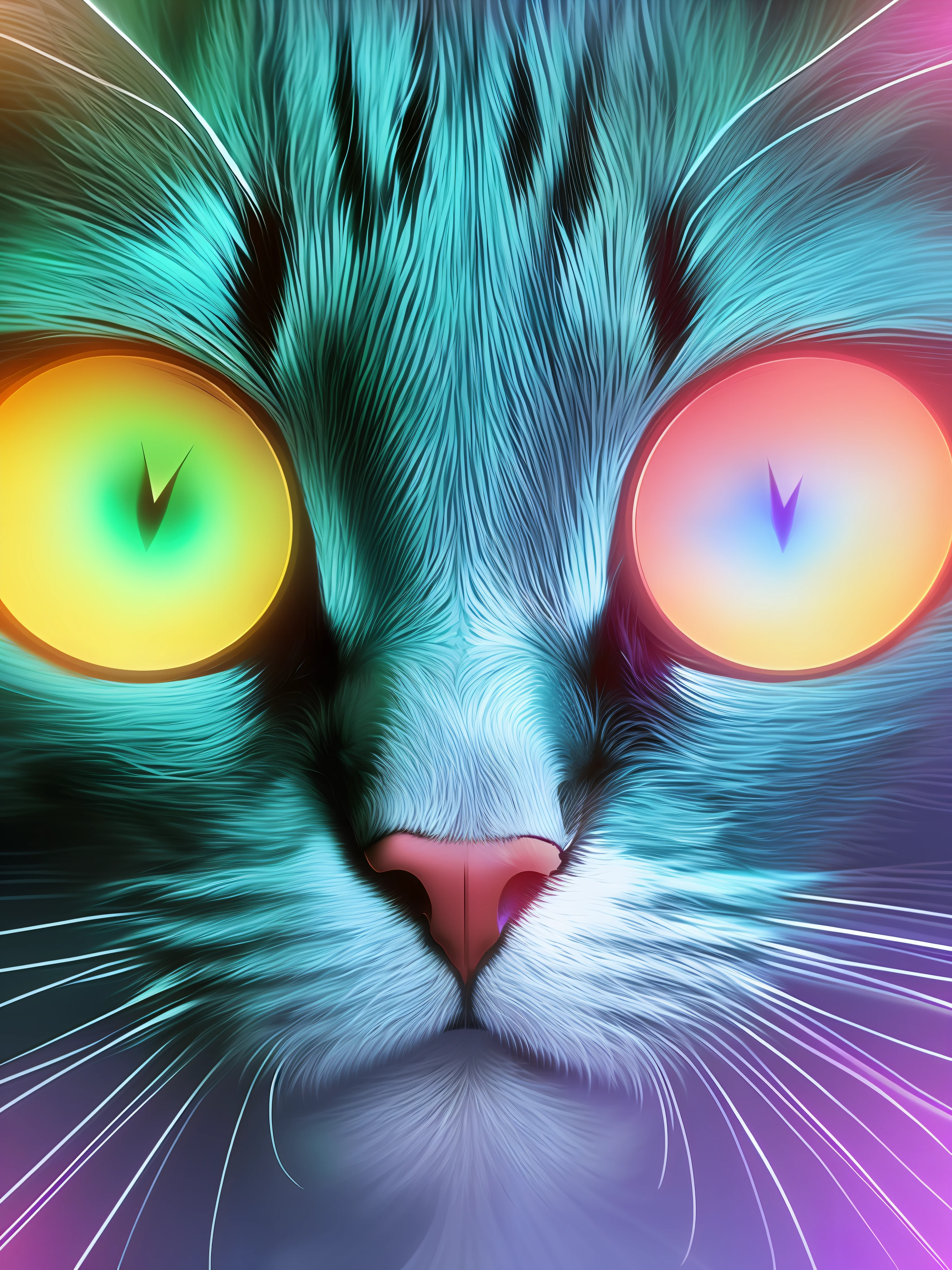 black cat, A godly space cat, synthwave, supernatural and ethereal, full body shot, twinkling glows around, volumetric light, magical, mysterious, dreamlike, surreal, atmospheric, detailed eyes, 4k, profile picture