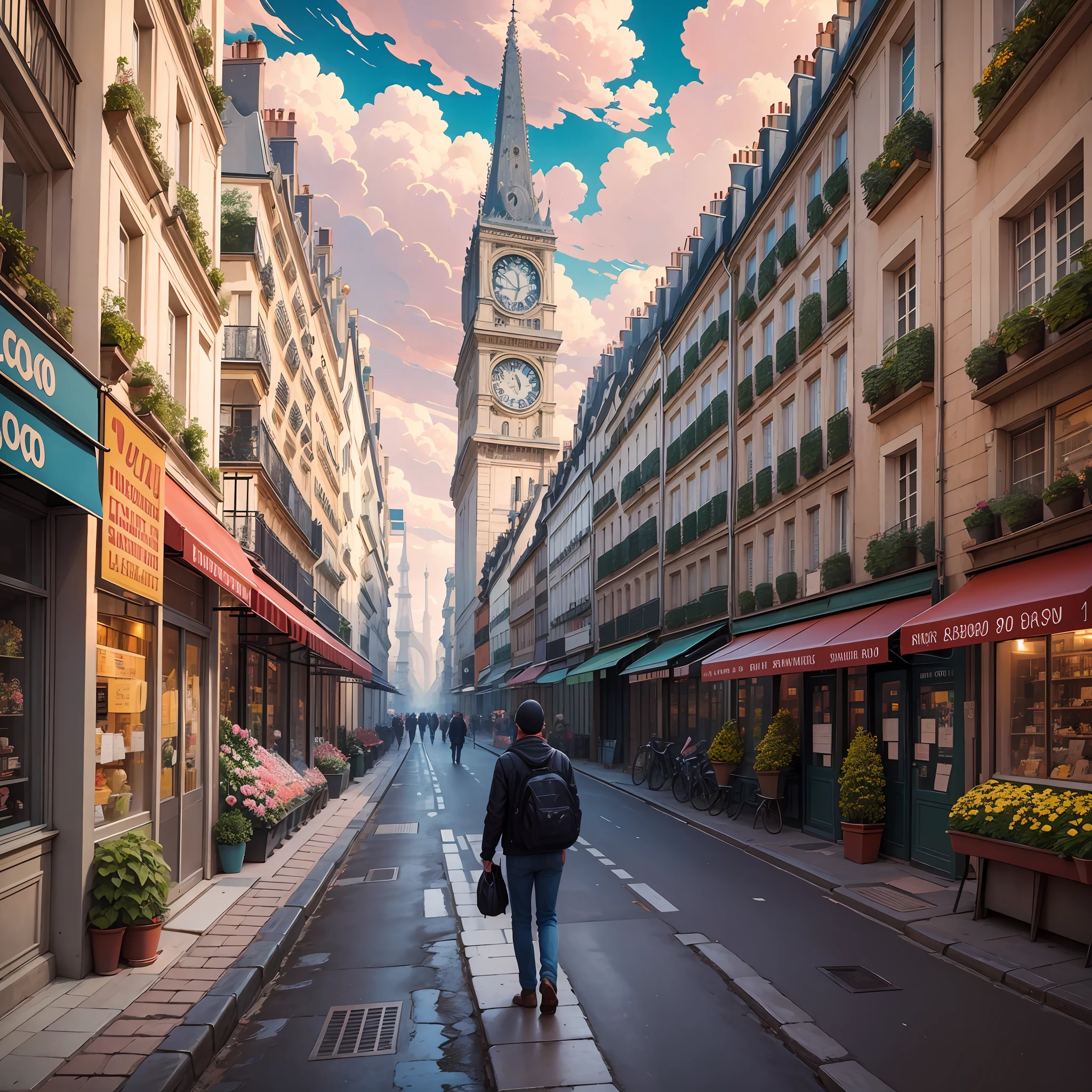 Paris and Blooms, in the style of Hugo Simberg and Moebius and Simon Stålenhag --ar 51:91 --c 100 --s 1000  --v 5.1 --auto --s2