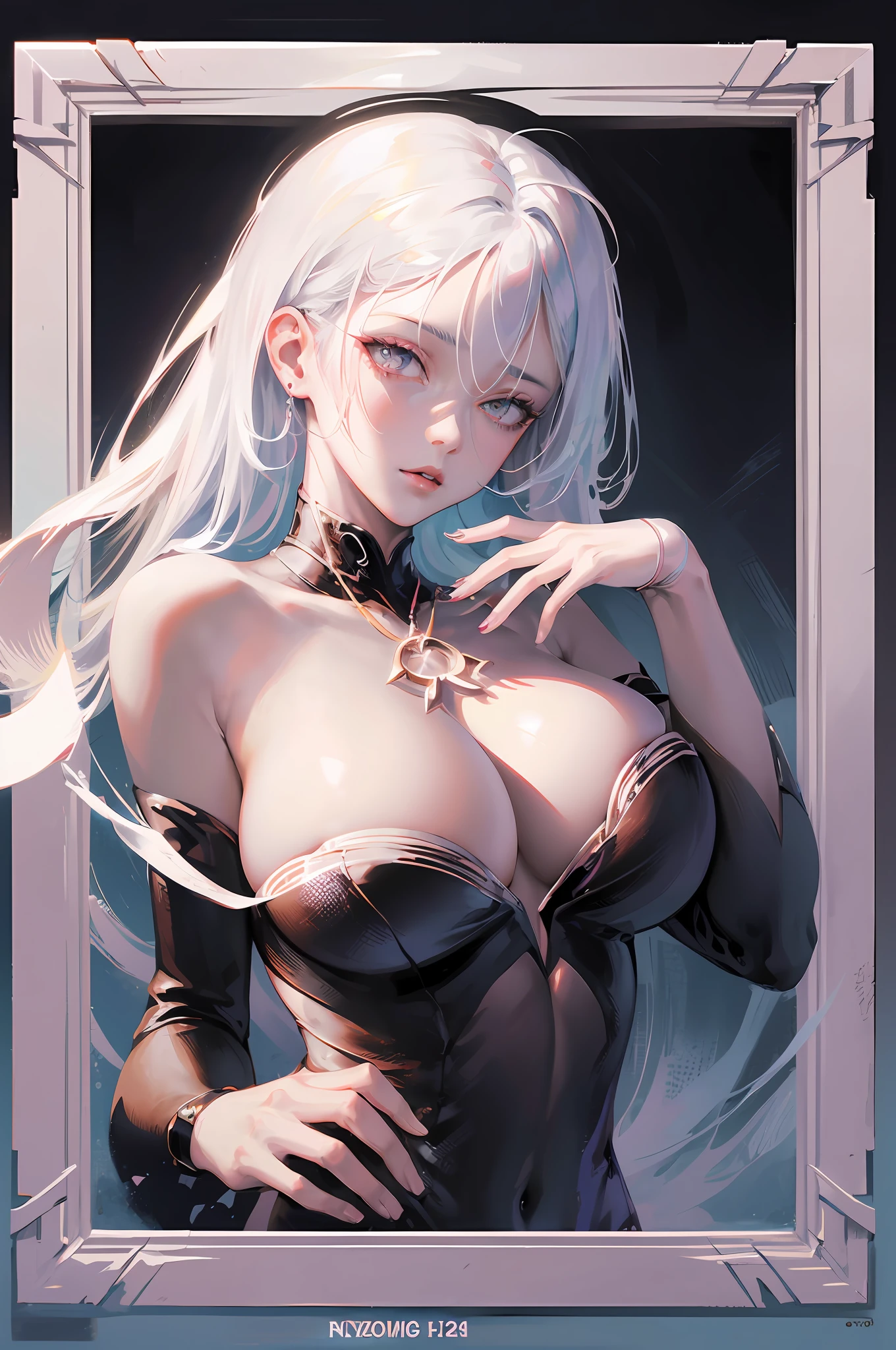 anime girl with white hair and black clothes posing naked, extremely detailed artgerm, detailed digital anime art, artgerm on artstation pixiv, guweiz on pixiv artstation, guweiz on artstation pixiv, fanart best artstation, :: rossdraws, trending on artstation pixiv, rossdraws 2. 5