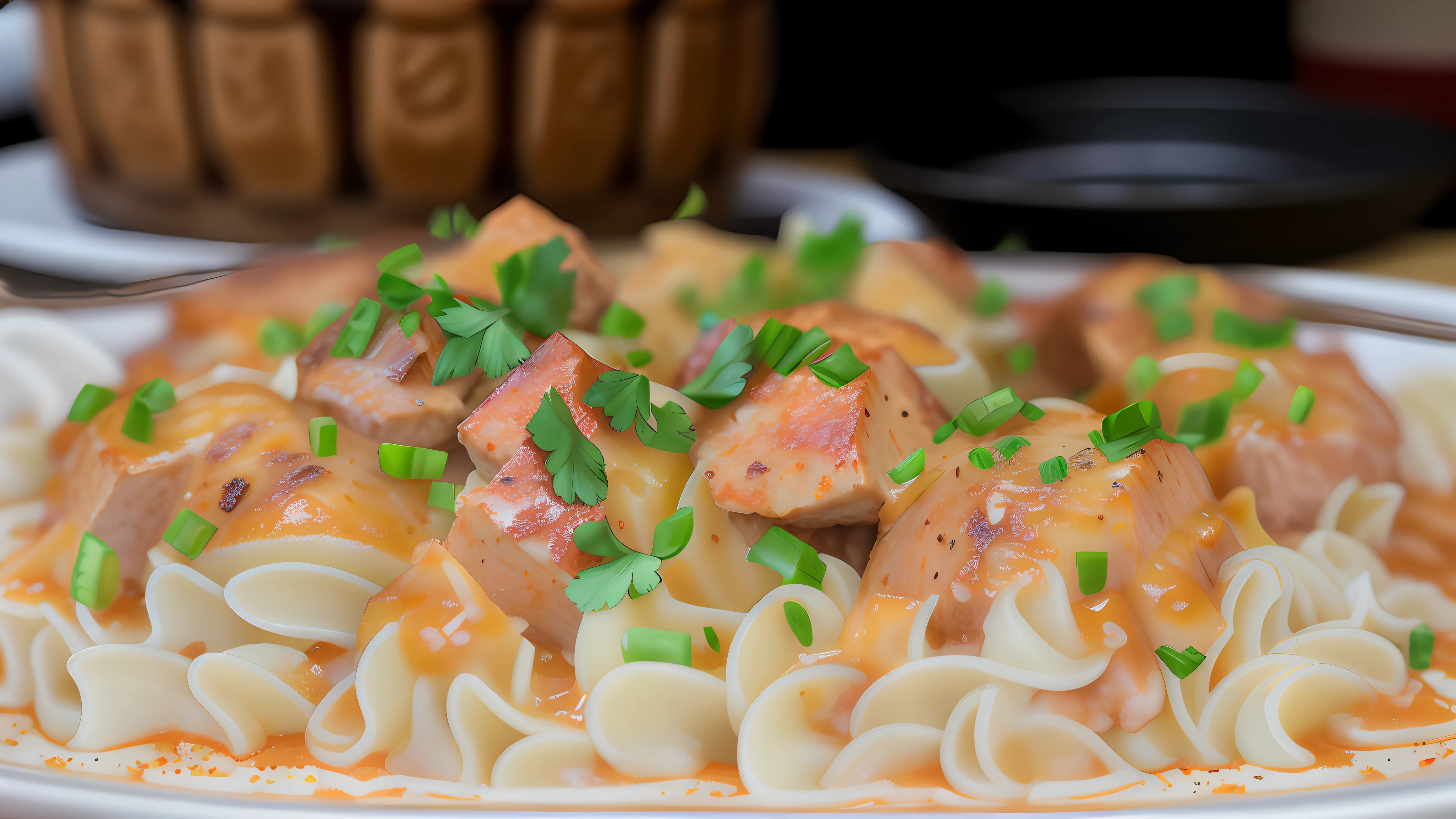 Yummy from Hungary: pork paprikash, which is sure to appeal to guests